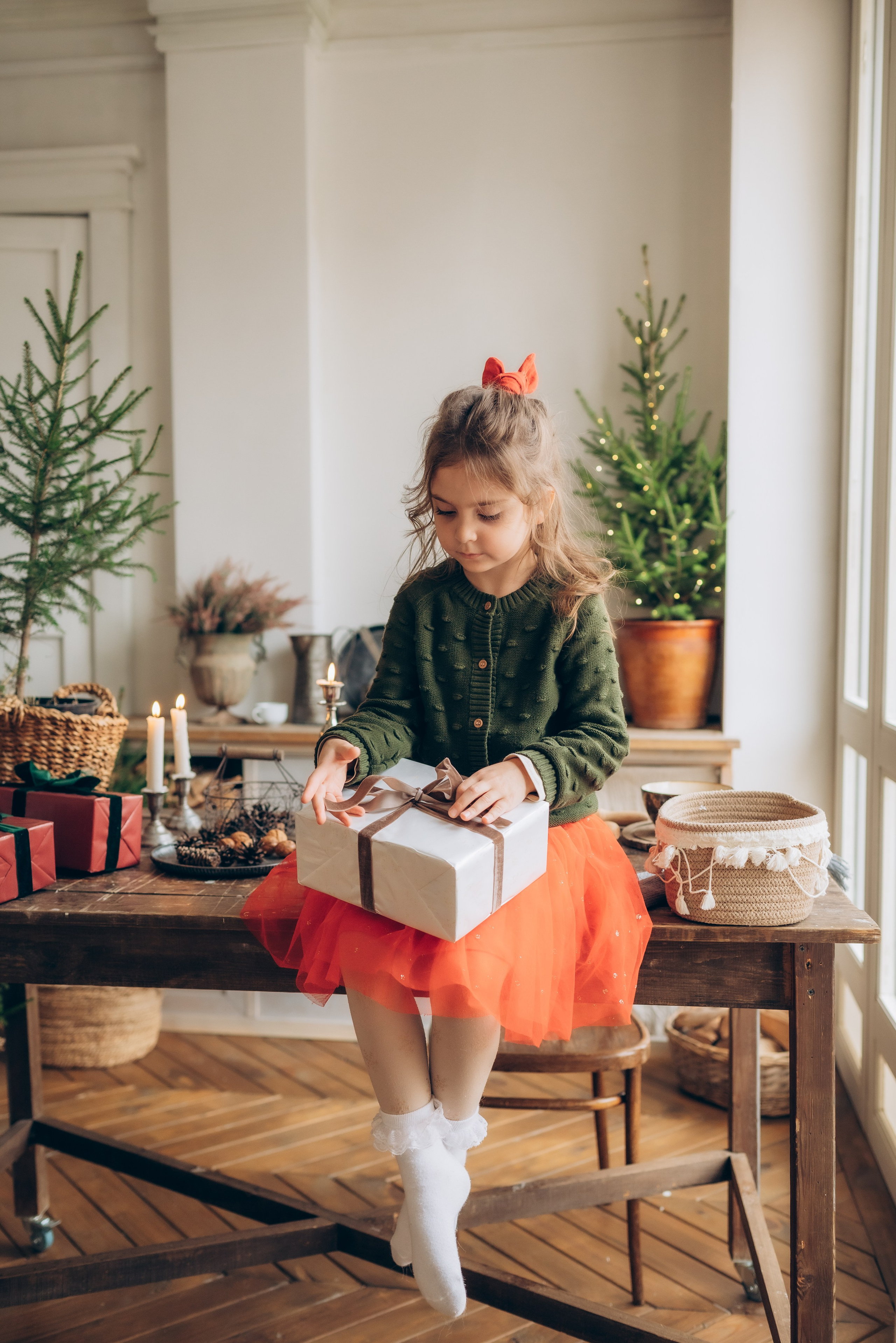Новогодняя съемка Ксюша с дочками. Семейный фотограф в Тюмени Ксения Мязитова