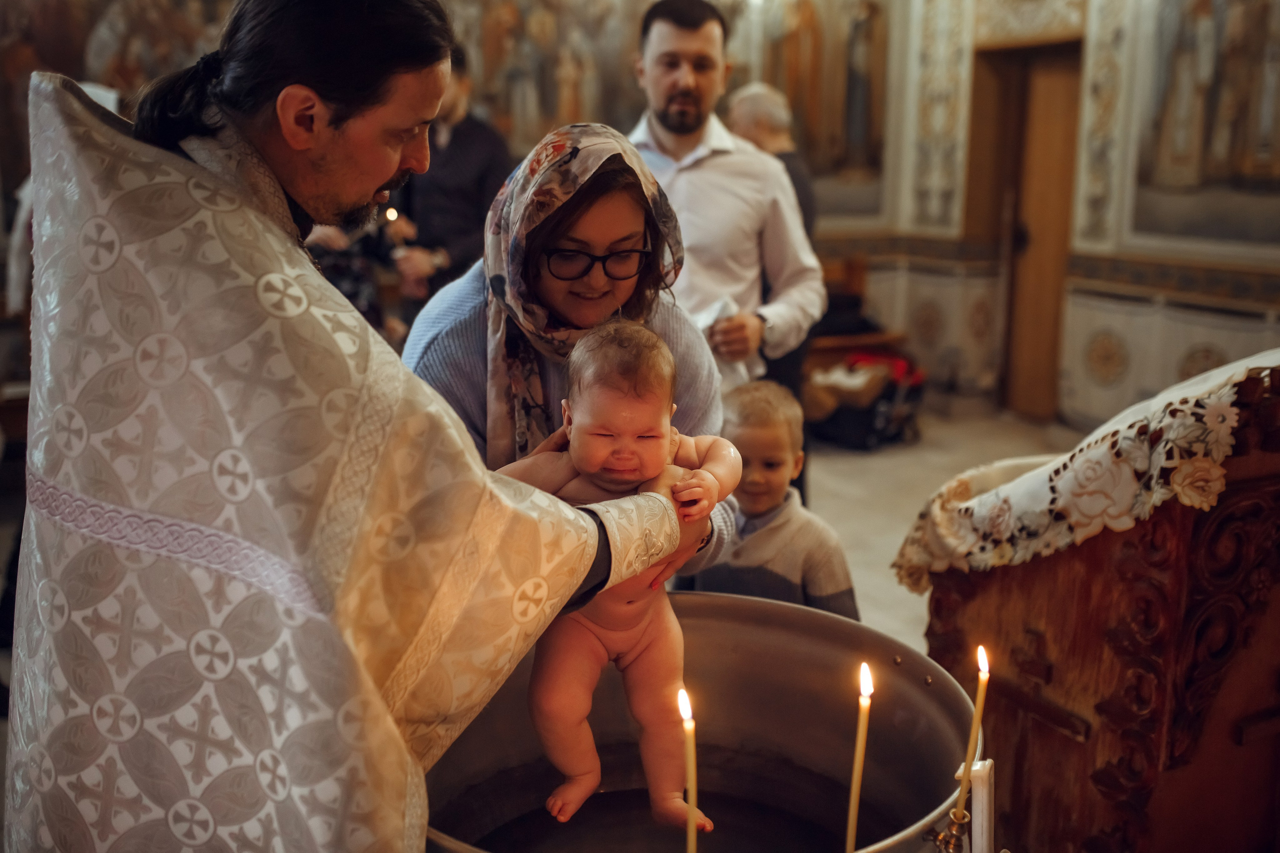 Крещение Валерии. Фотограф на Крещение, семейный фотограф в Москве