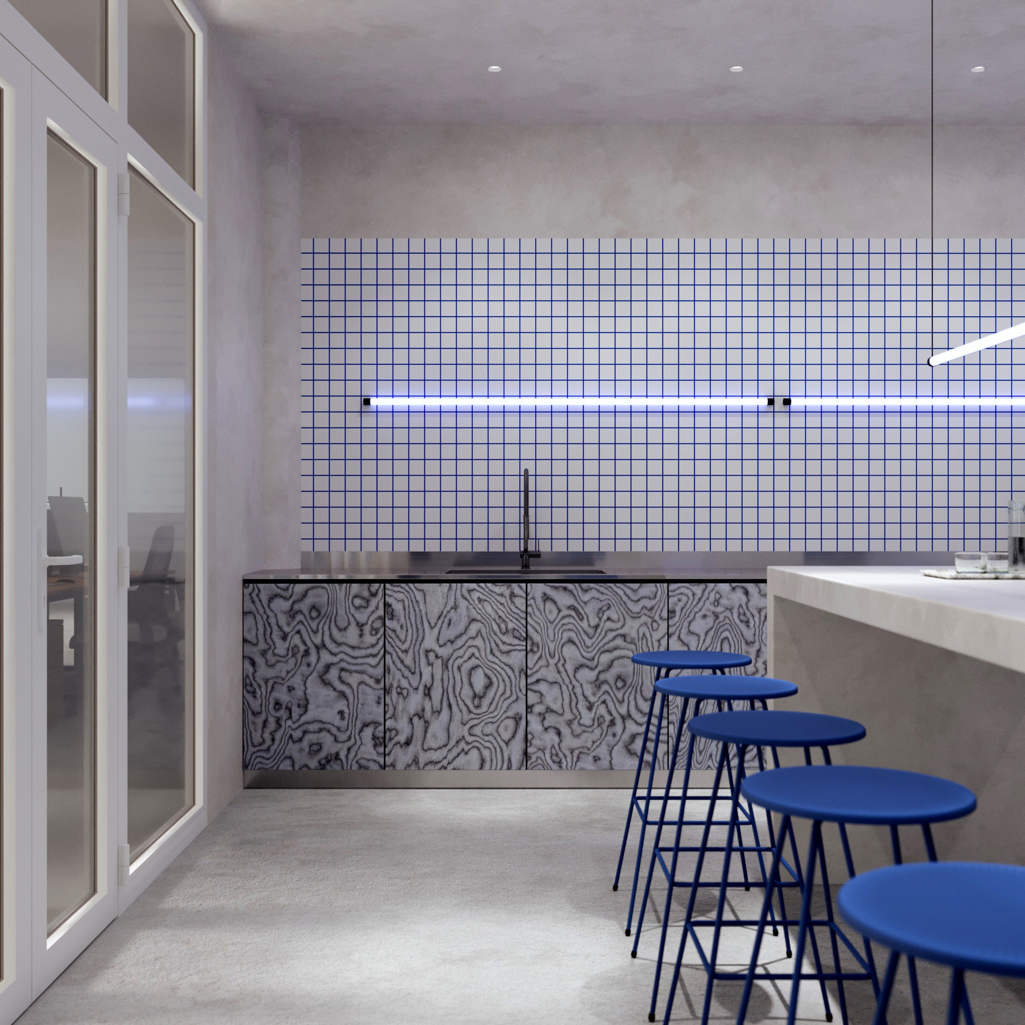 Дизайн студия OBJCT|Комната отдыха для персонала. Интерьерная 3D визуализация