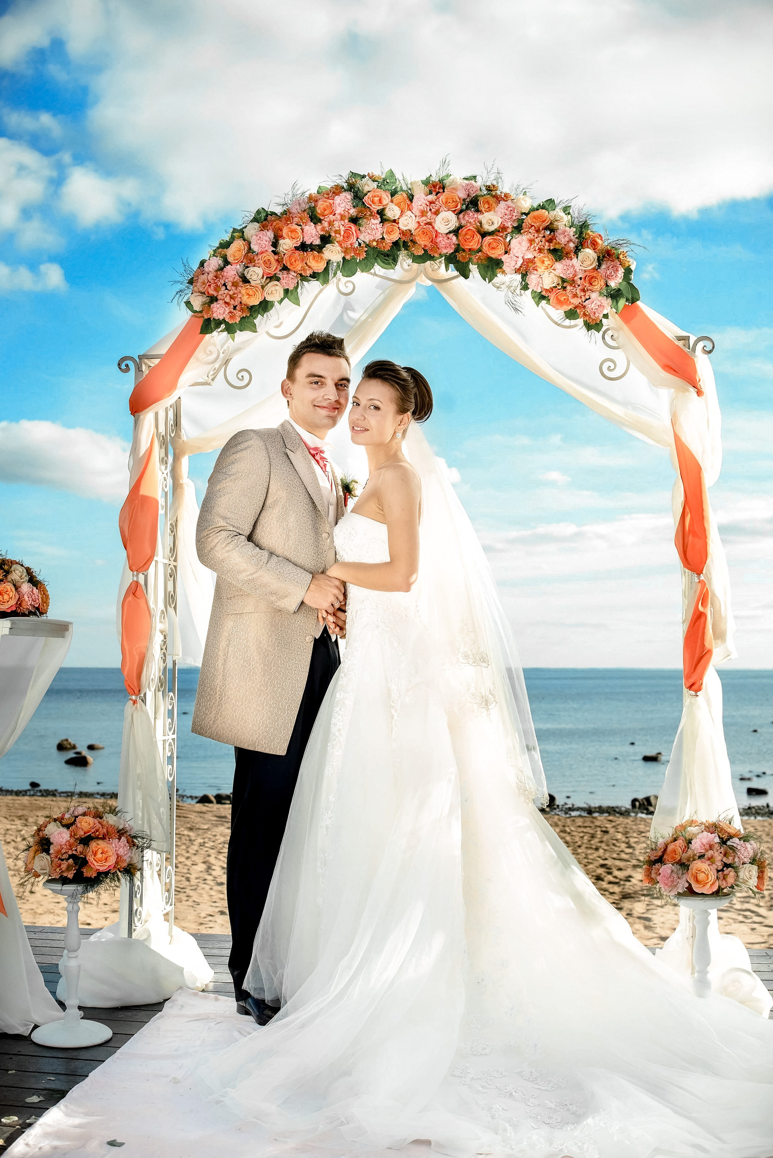 Маргарита и Алексей (выездная регистрация, фотосессия на Финском заливе, в яхт-клубе на закате). Портретный, семейный и свадебный фотограф в Санкт-Петербурге и в Пушкине Ширяев Денис