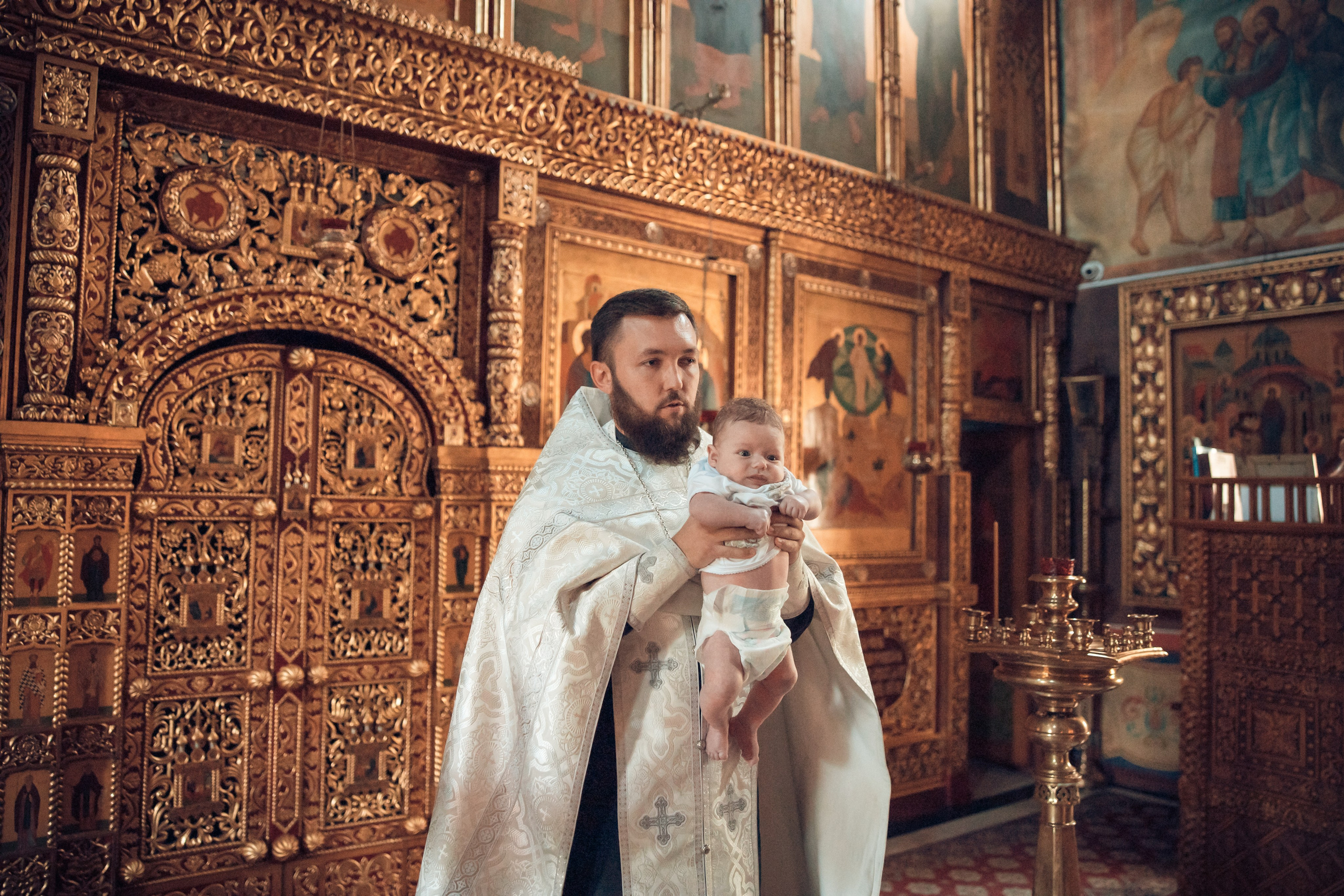 Таинство Крещения Матвея. Спасо-Преображенский храм (Спаса на Яру). Семейный фотограф в Рязани и Рязанской области