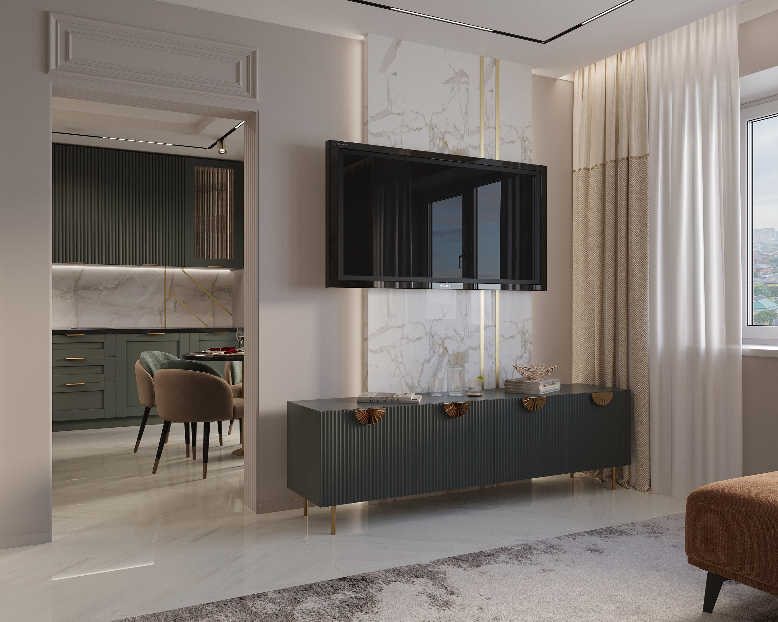 Гостиная. Королёва Анастасия | 3D визуализатор