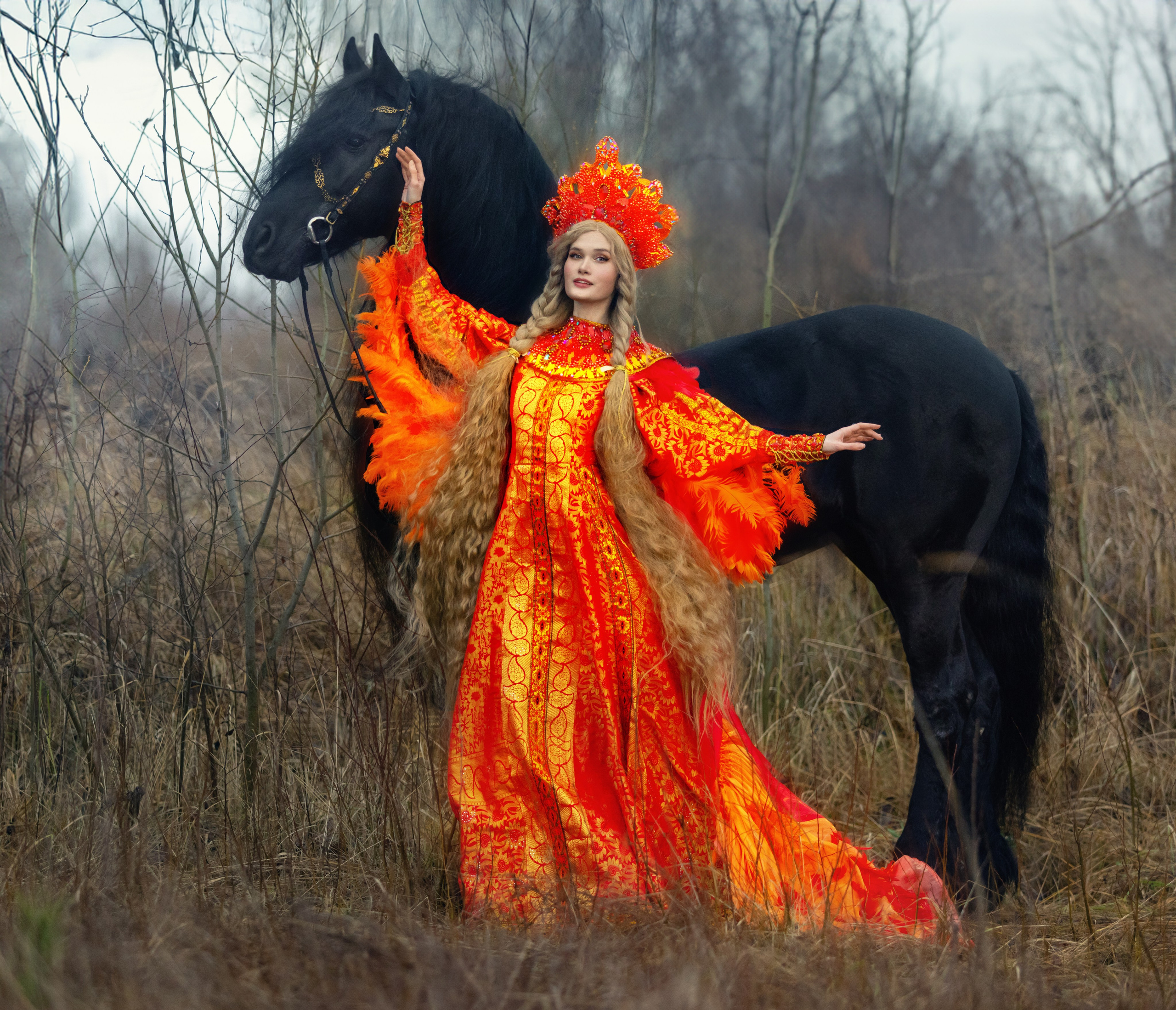 Русские костюмы, образы. Ольга Бажутова конный и портретный фотограф в Москве