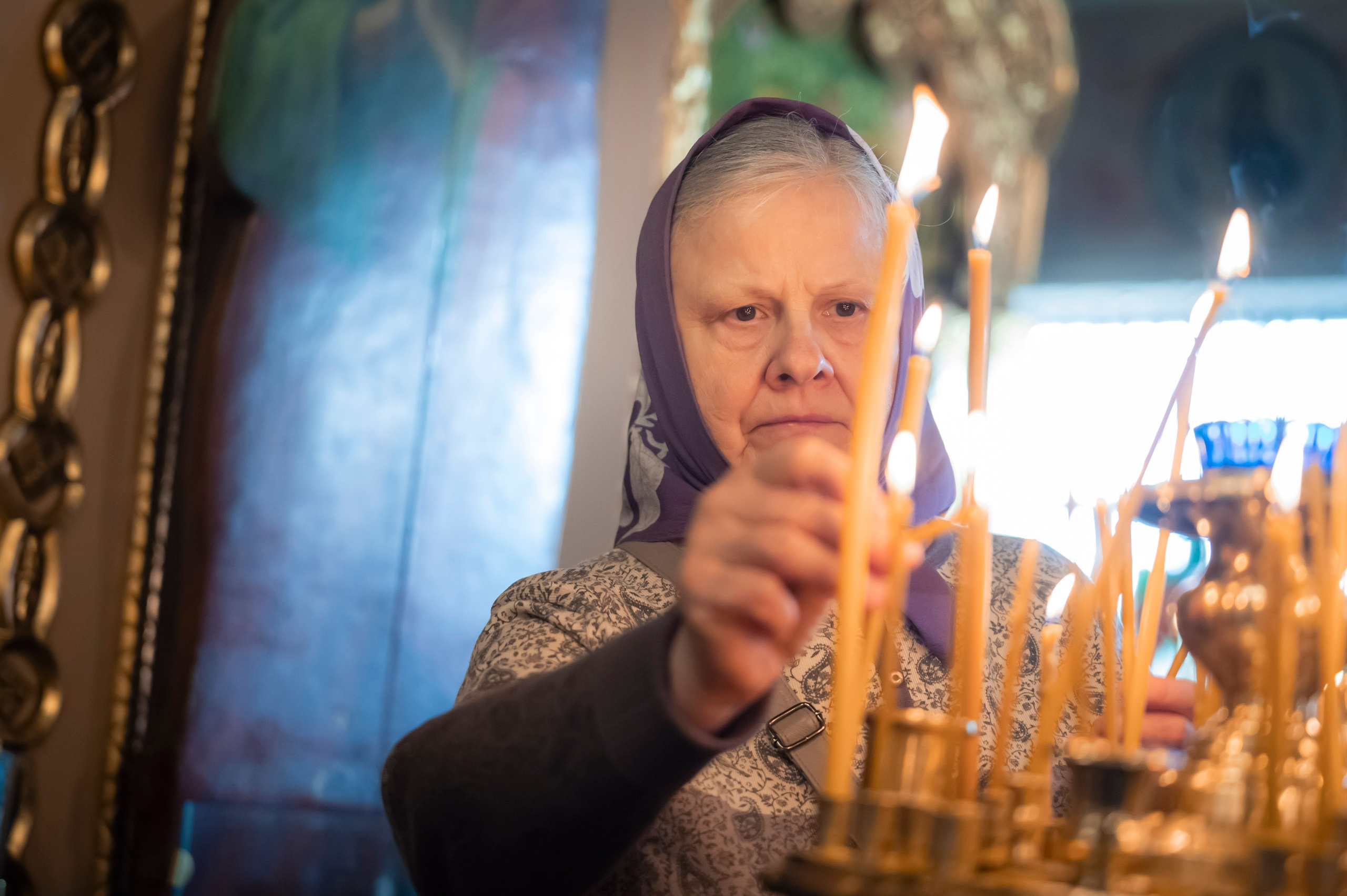 Богородский Храм. Всенощное бдение. Освящение верб. Антон и Татьяна Денисенко — В храме