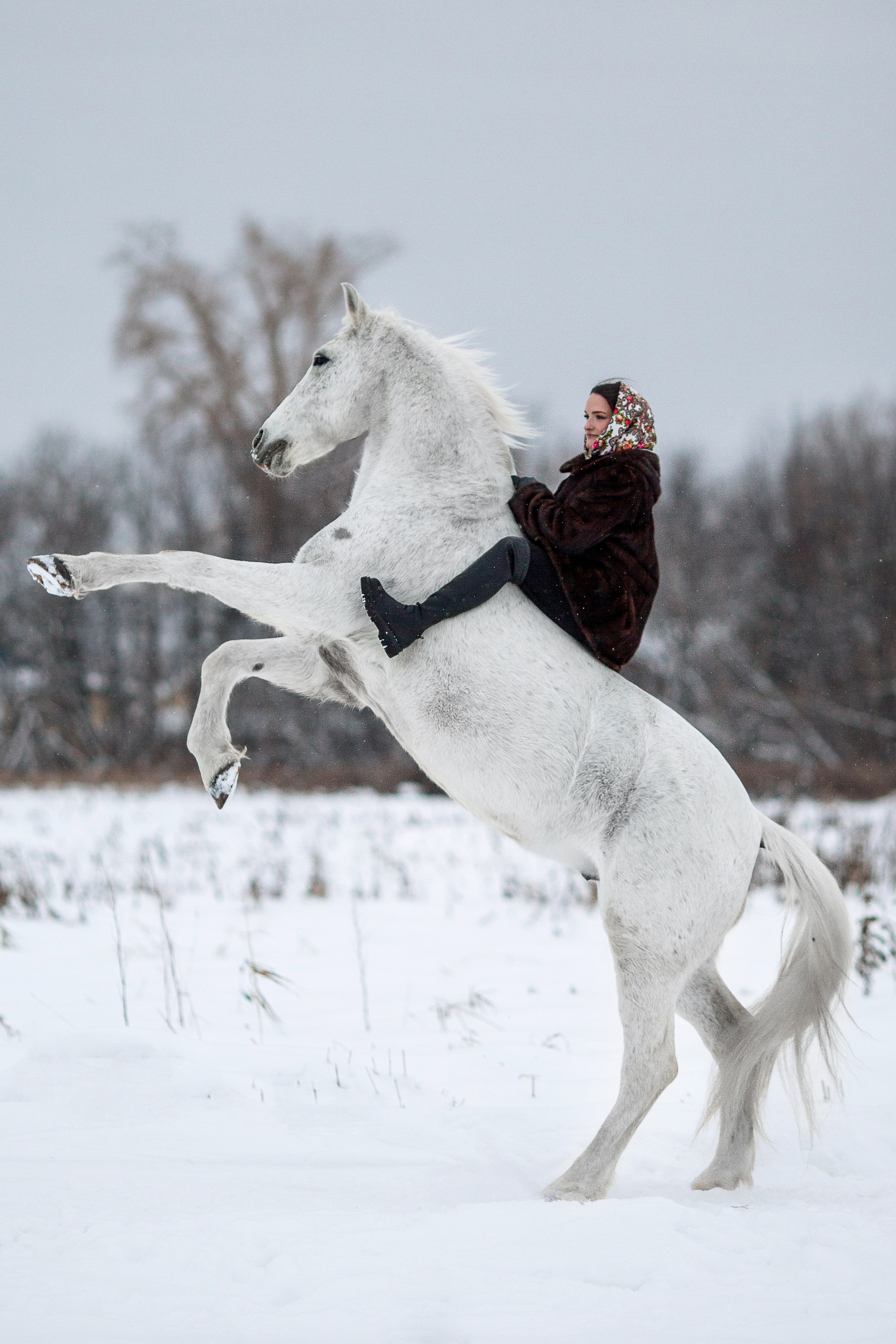 Фотосессия в дубленке зимой