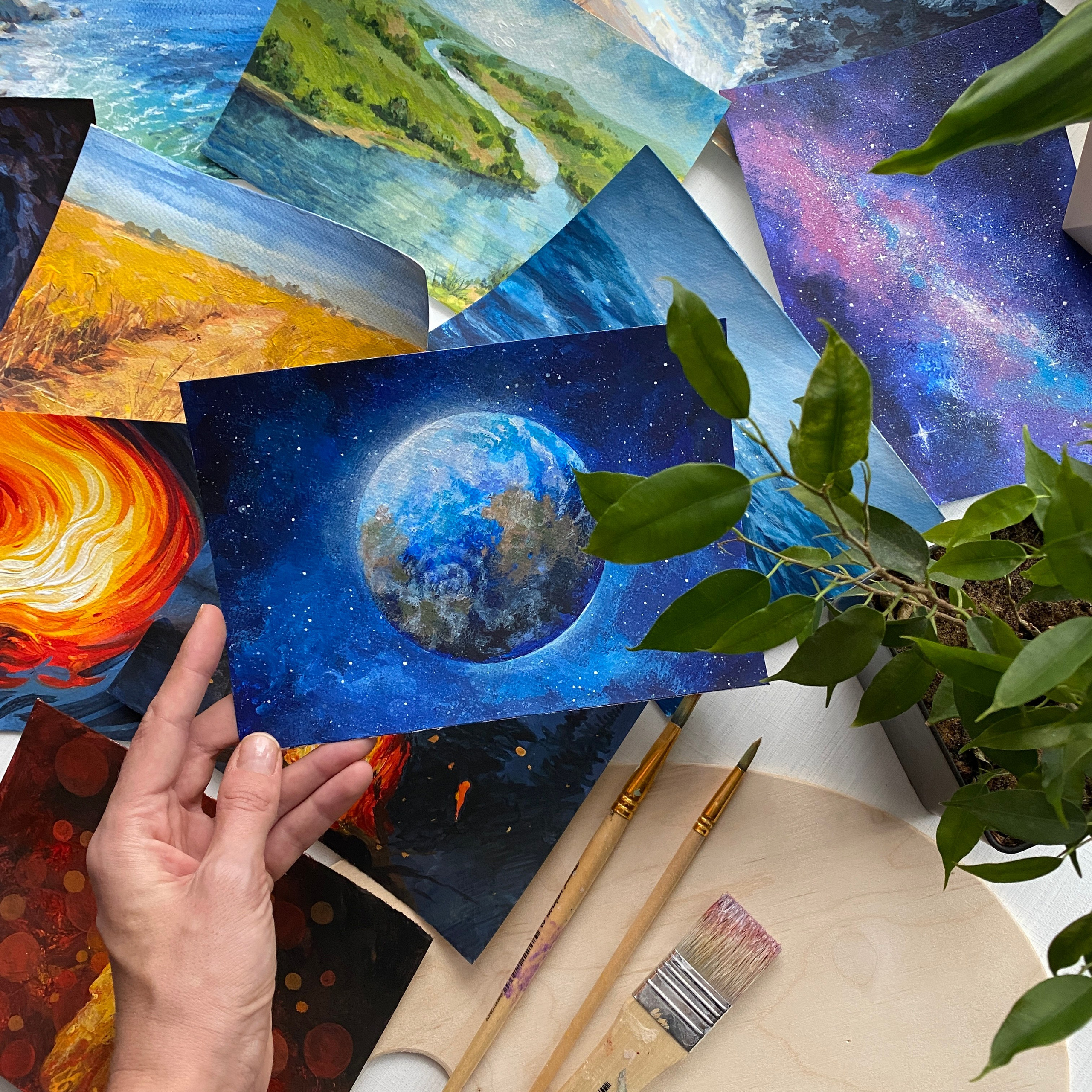 Картина Планета Земля, акриловыми красками