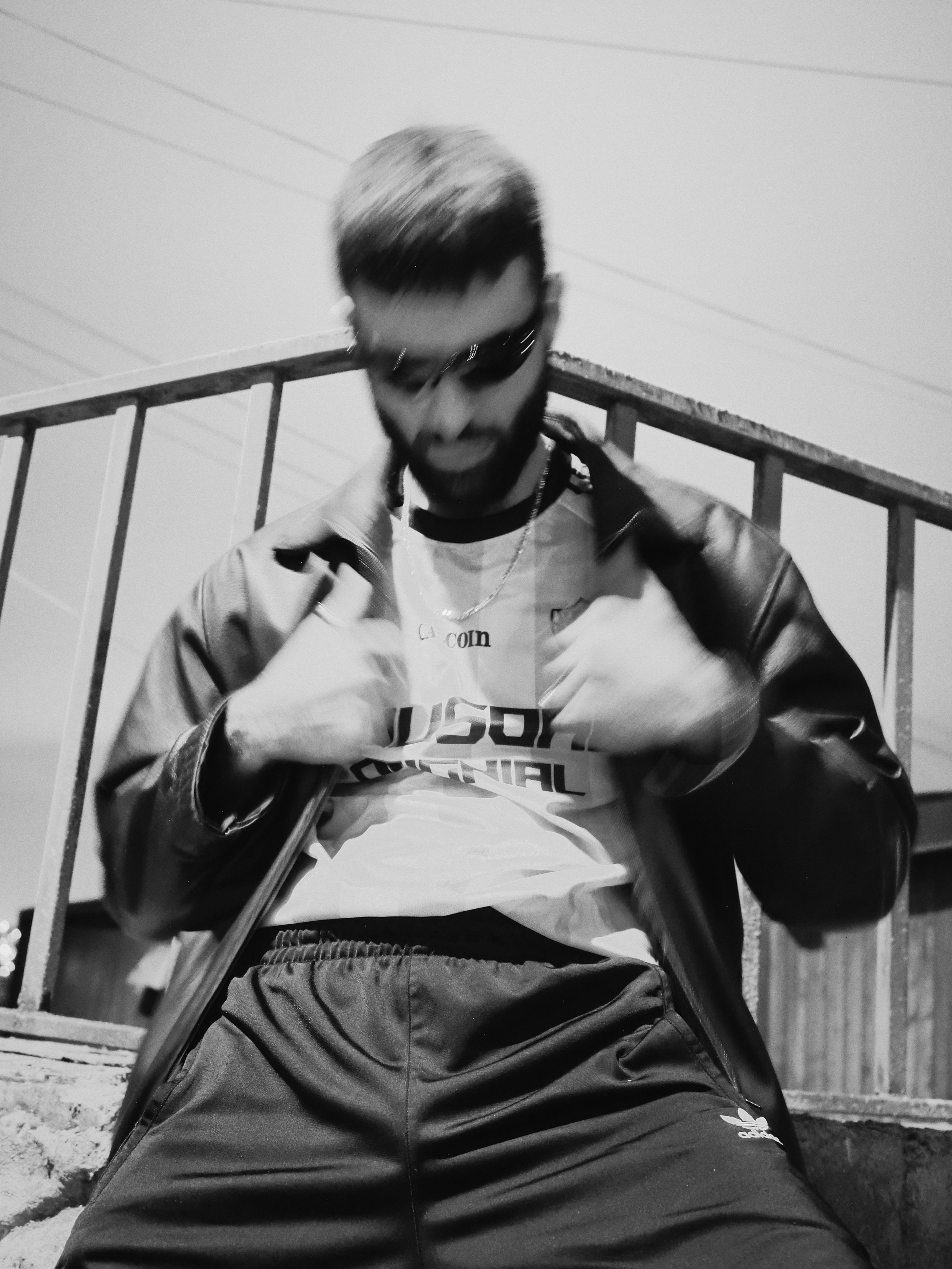 Black and white men's fashion photography in Tbilisi by Sergio Maiis.