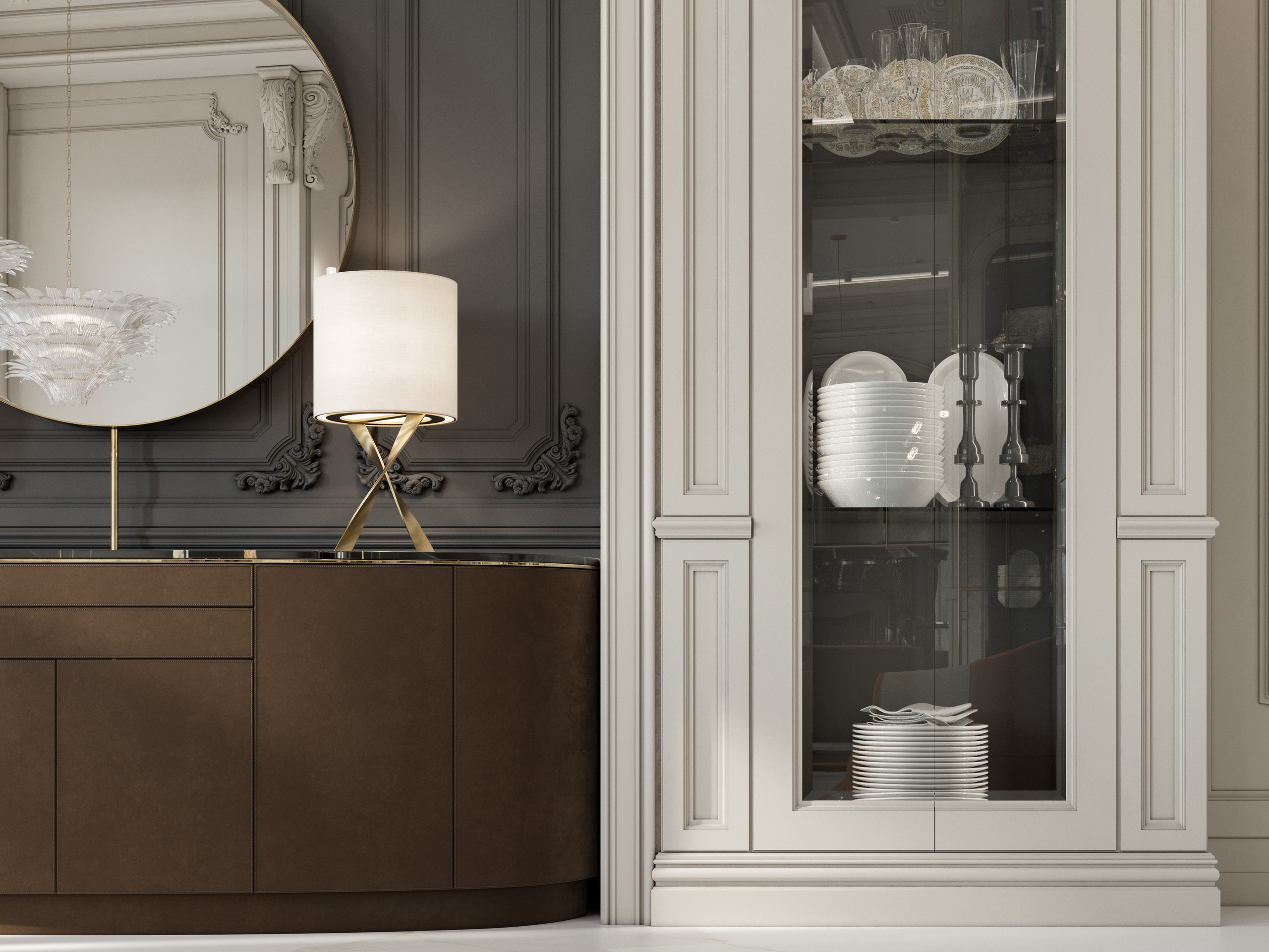 Классика и Современность: 3D Визуализации Особняка с Высокими Потолками. Визуализатор интерьера в Москве | Брагин Кирилл