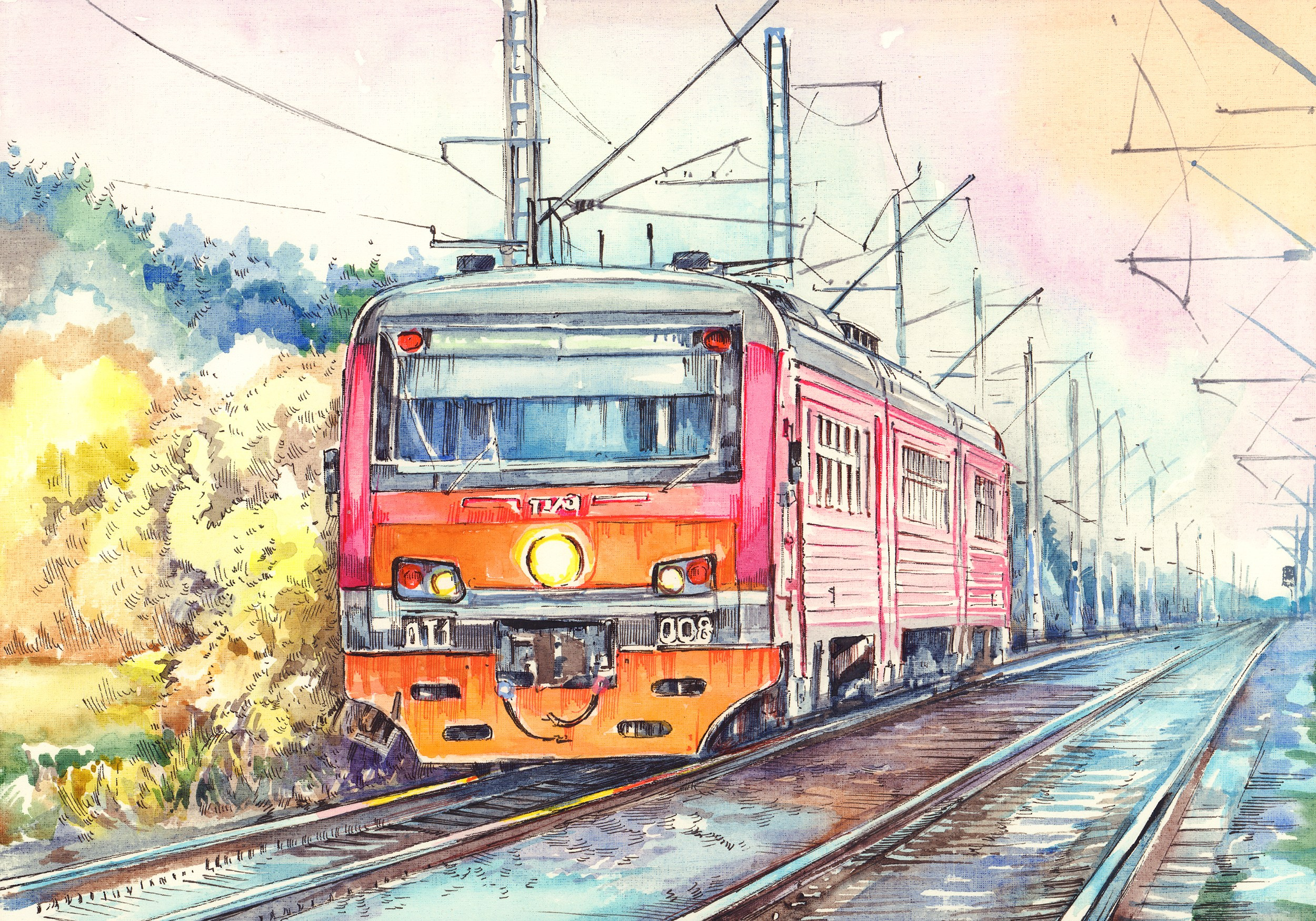 Железная дорога (2022-2024). Художник Александр Петрунин