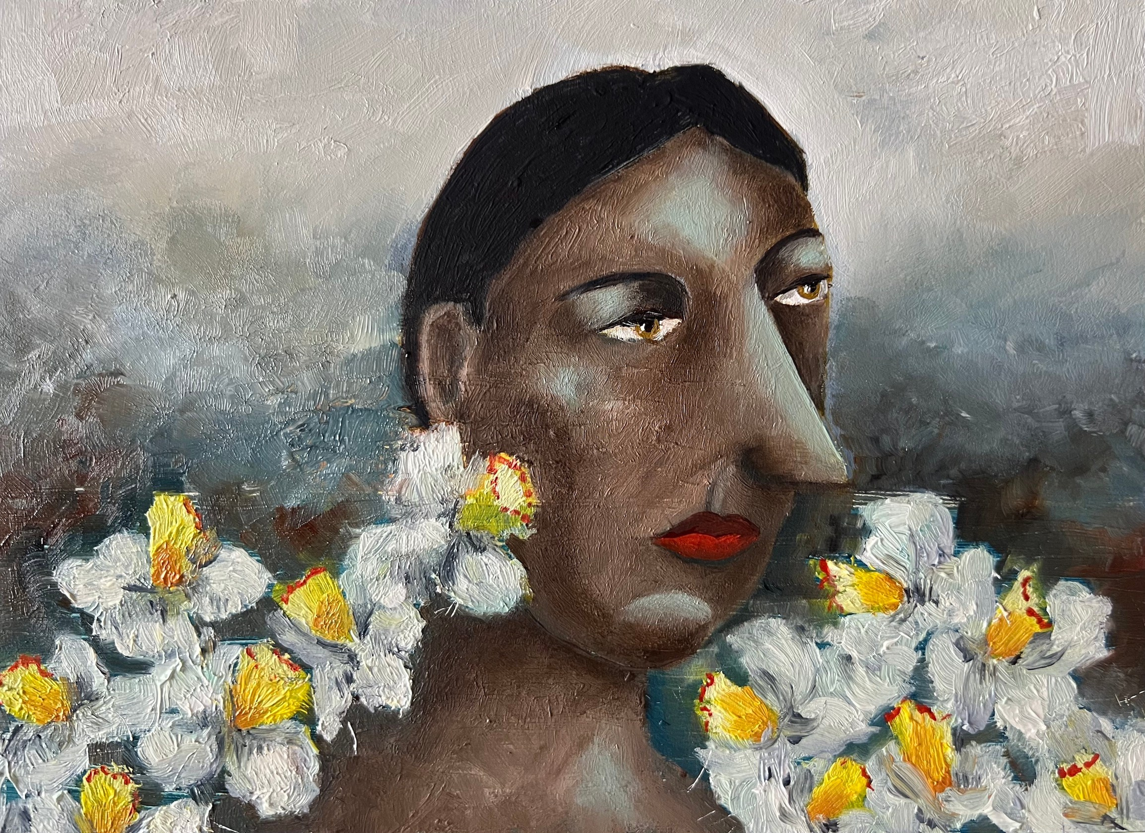 Daffodils. Oil on bord. 12x17cm