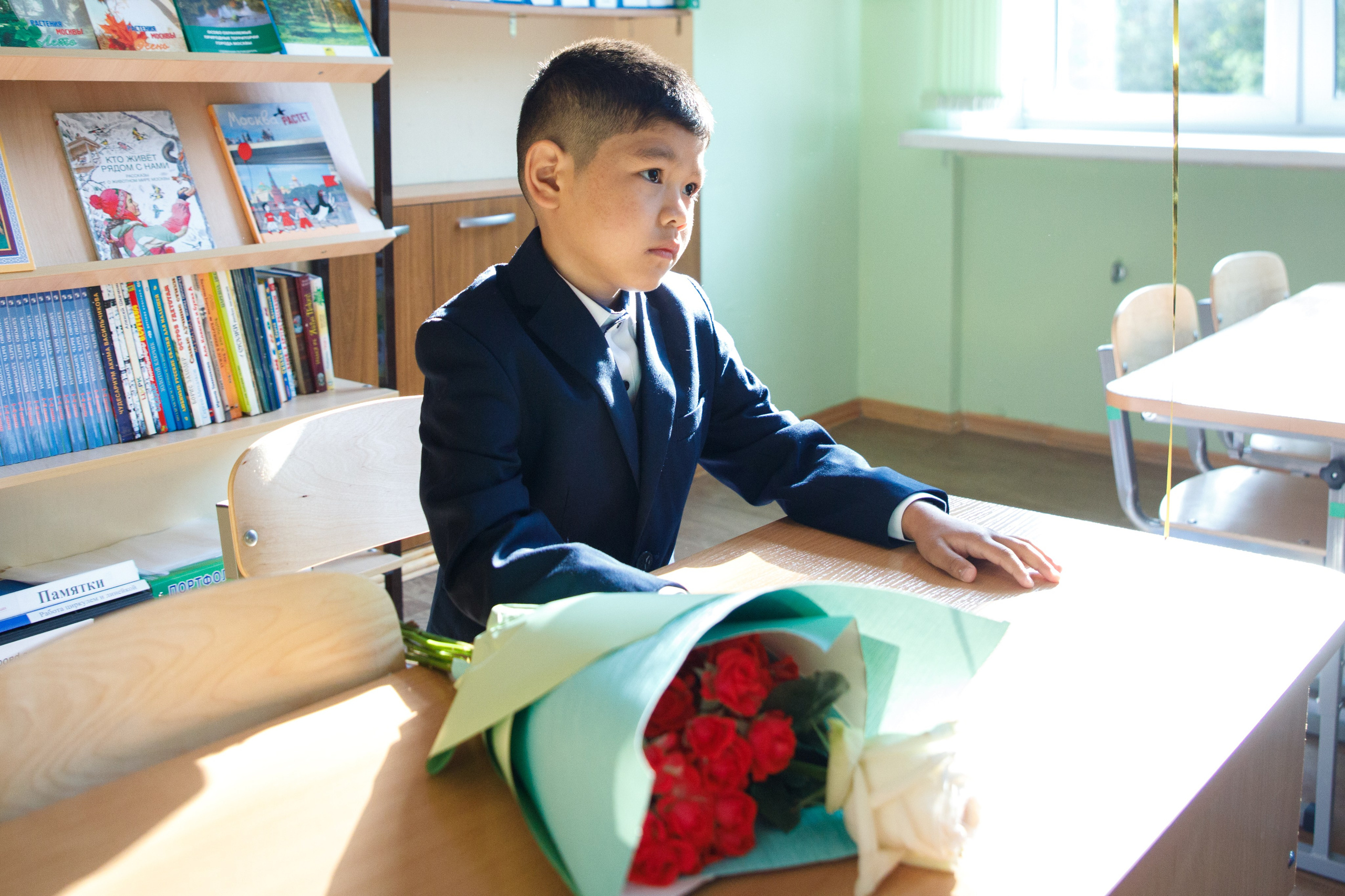 Репортажная съемка первого сентября для первоклассников. Семейный и школьный фотограф в Москве Анна Ткач