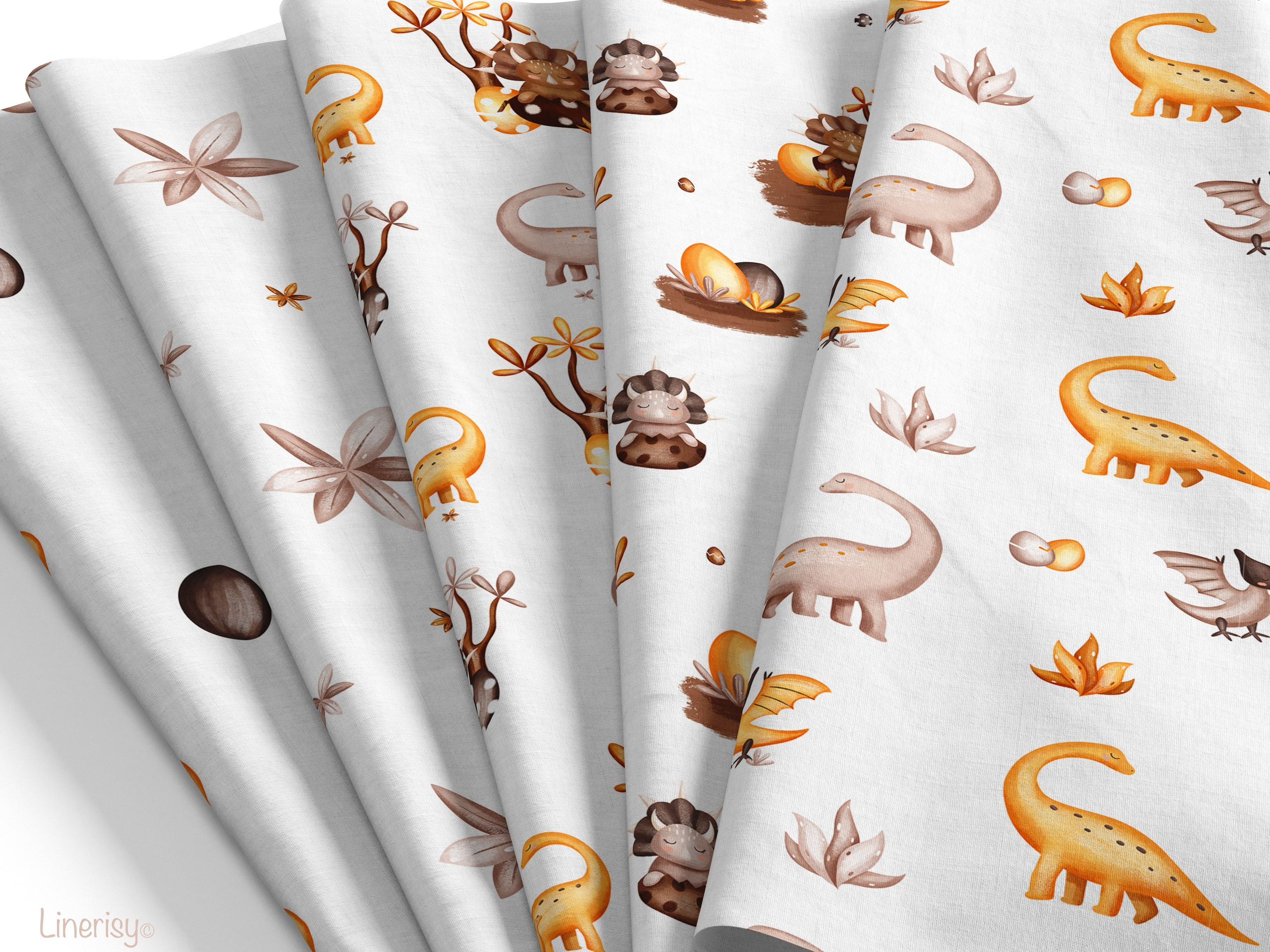 Коллекция «Милые динозавры» — графические иллюстрации, композиции, постеры и бесшовные паттерны. Художник-иллюстратор Евгения Бекренёва