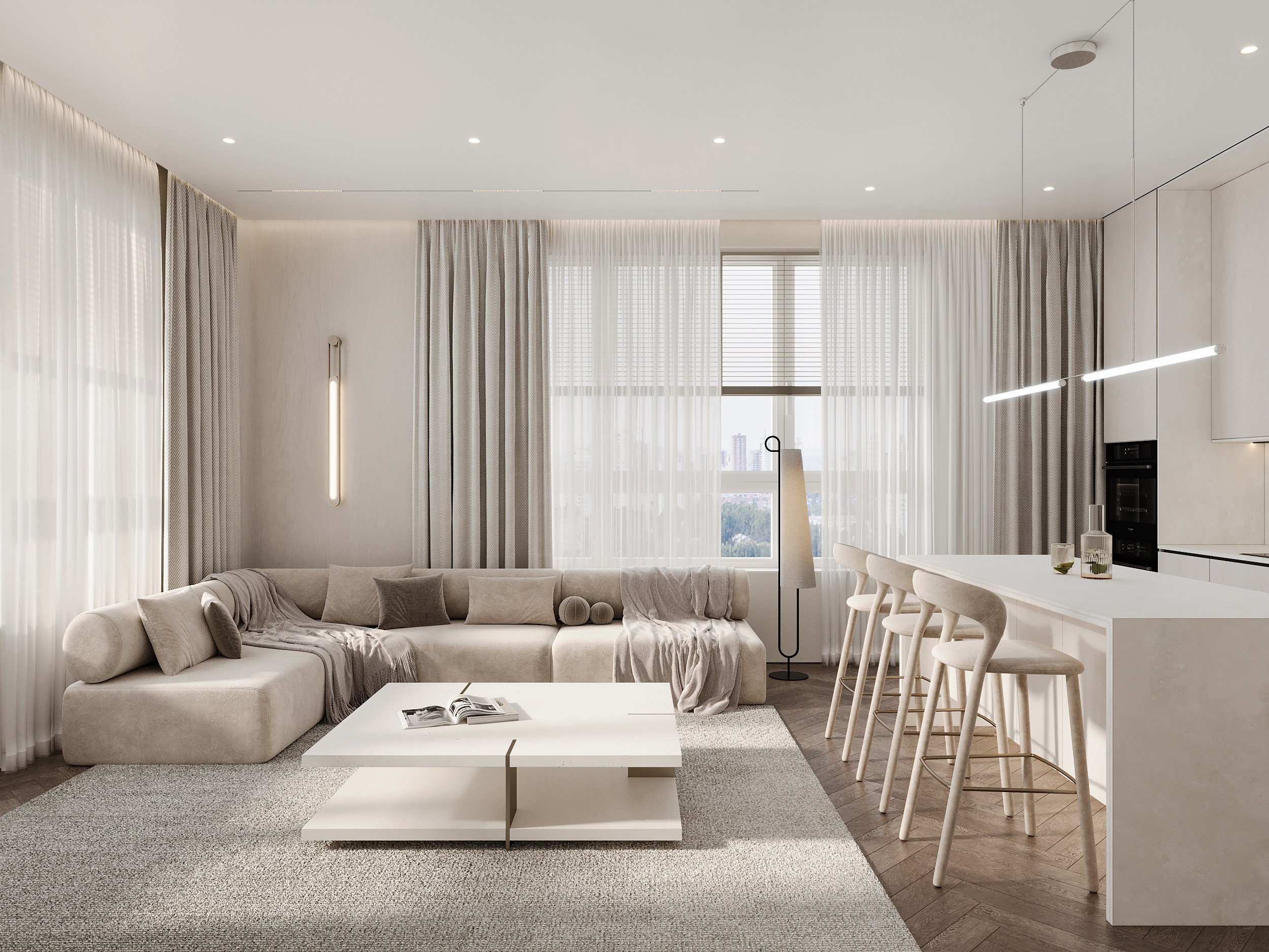 ЖК «Аль-Фараби 27», 73 м². Room Design Studio