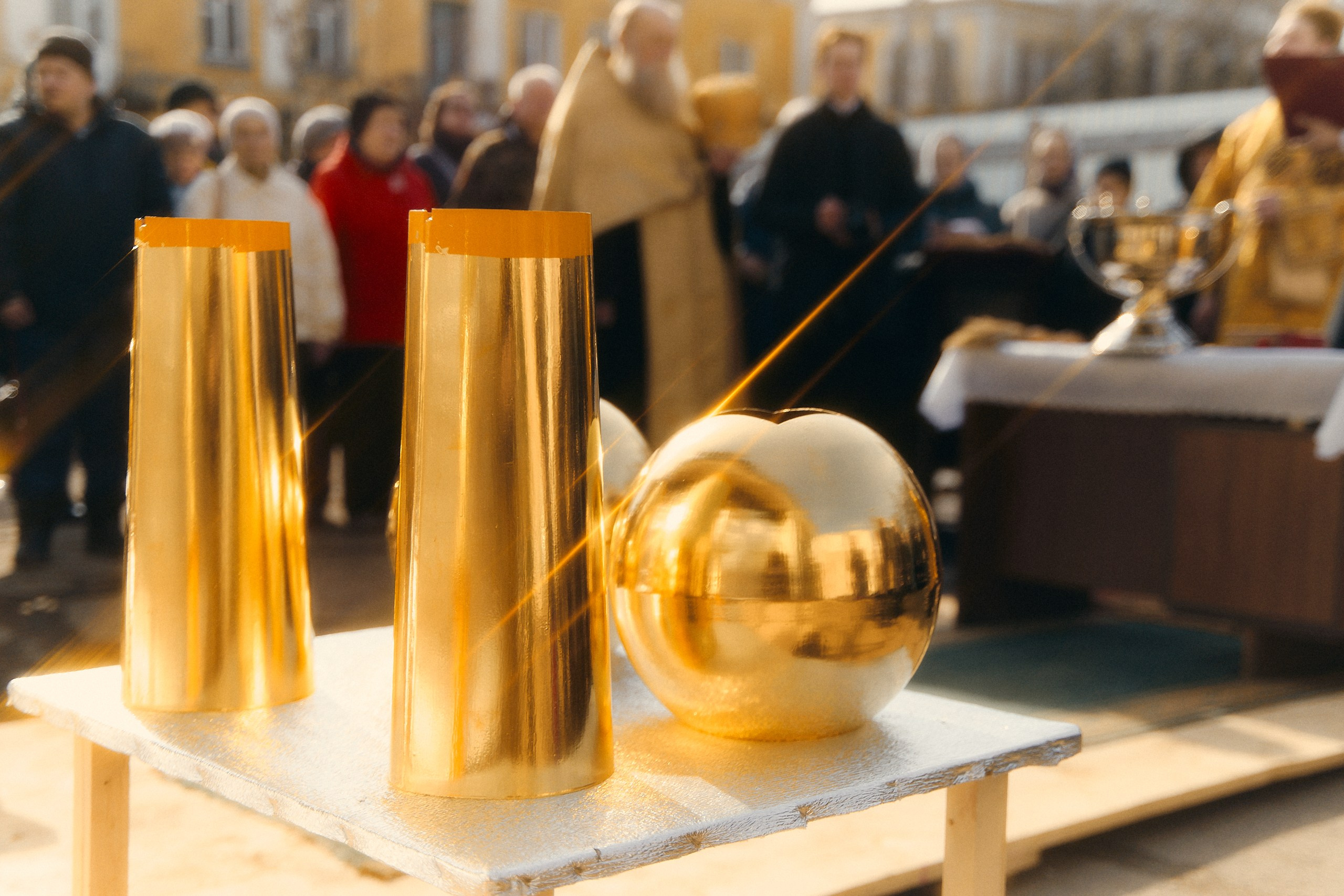 Освящены четыре накупольных креста для Георгиевской церкви в Торжке