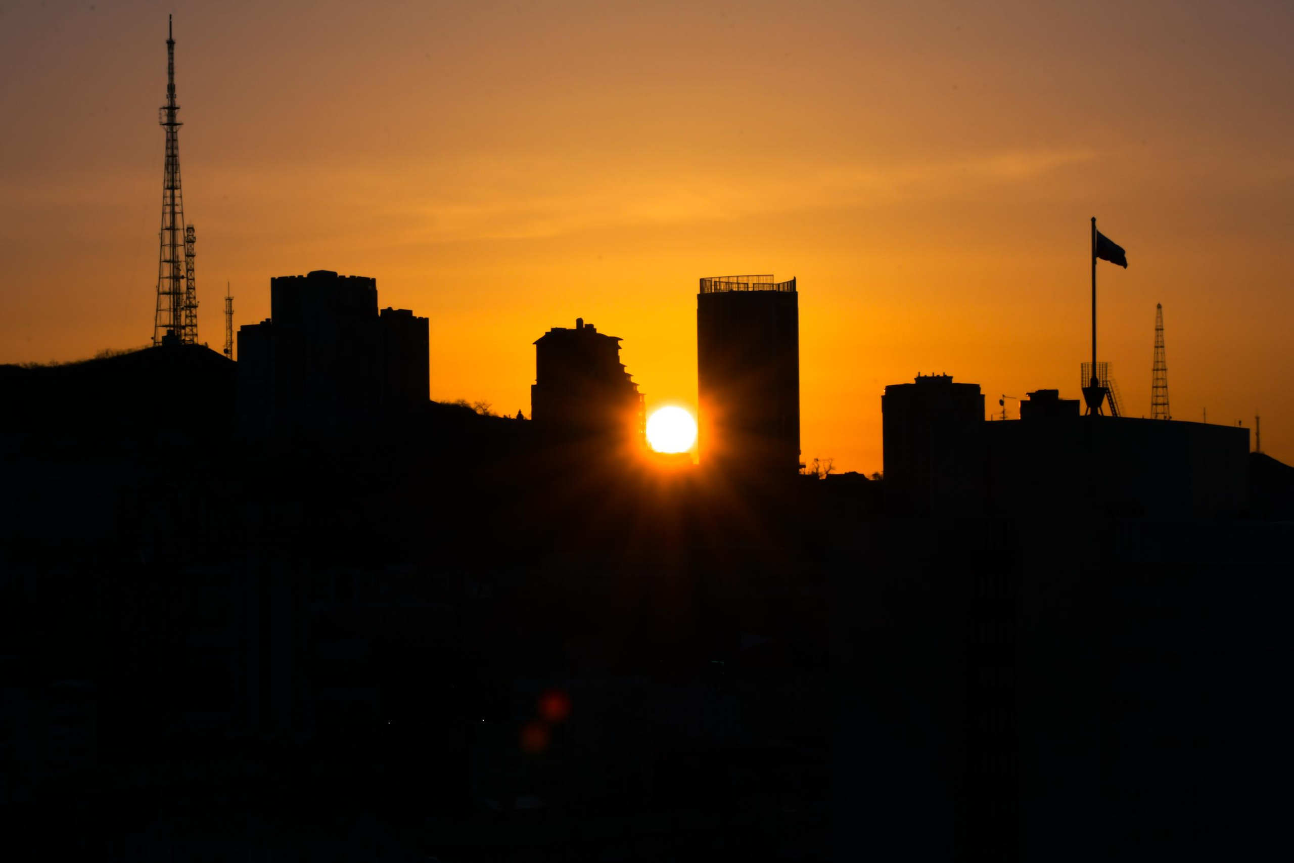 город у моря владивосток рассвет приморский край солнышко встает