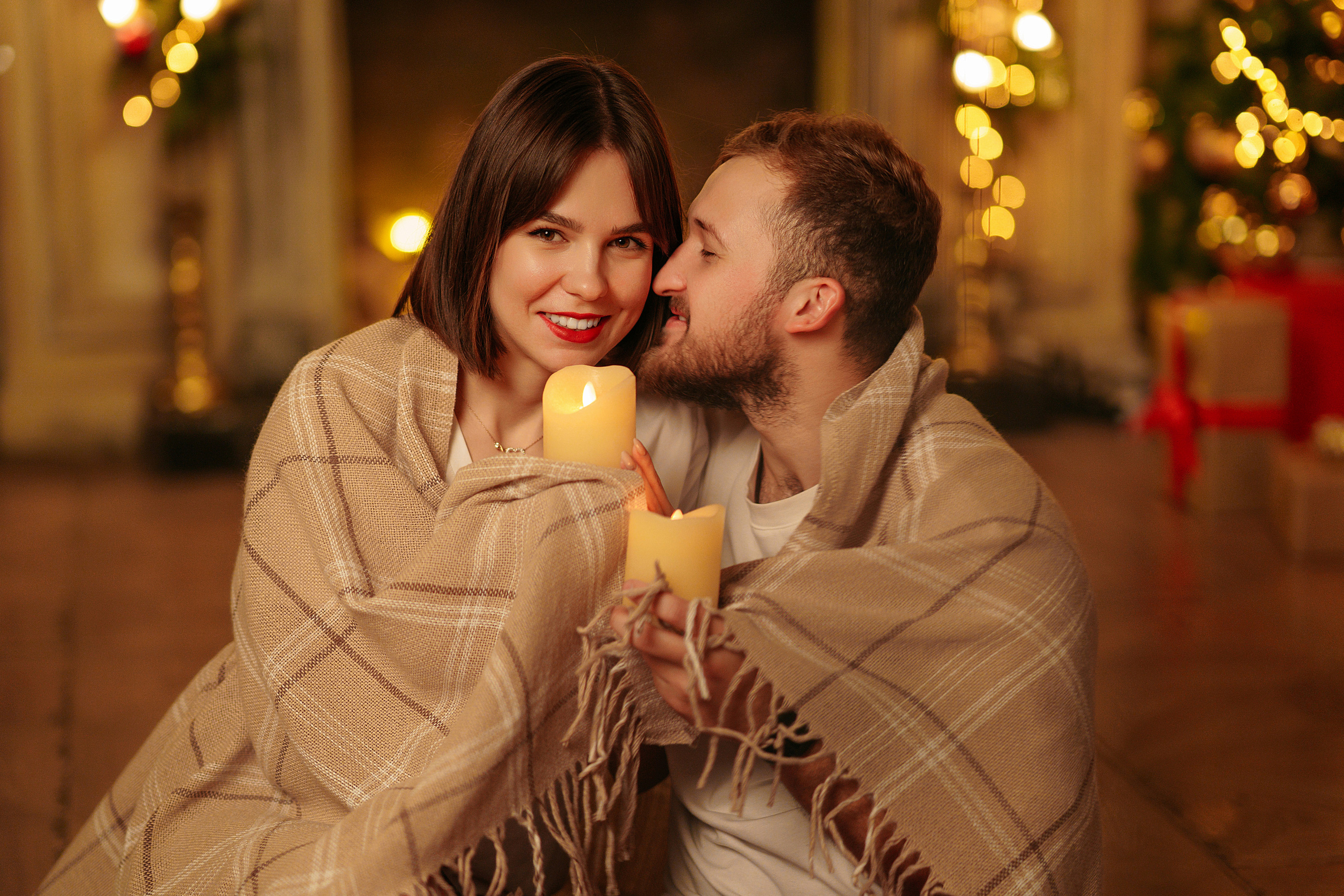 Дан и Даша в новогодней студии. Свадебный фотограф