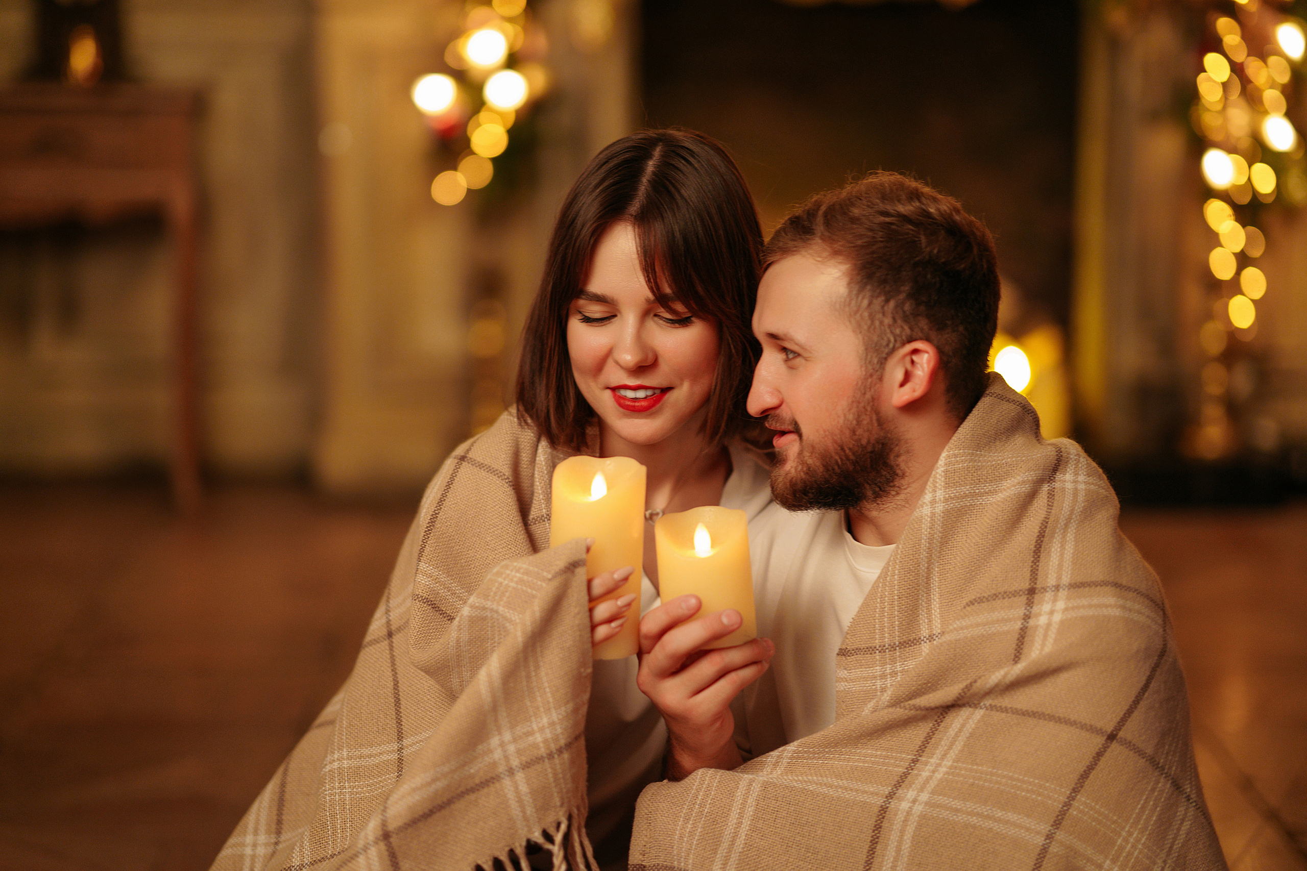 Дан и Даша в новогодней студии. Свадебный фотограф