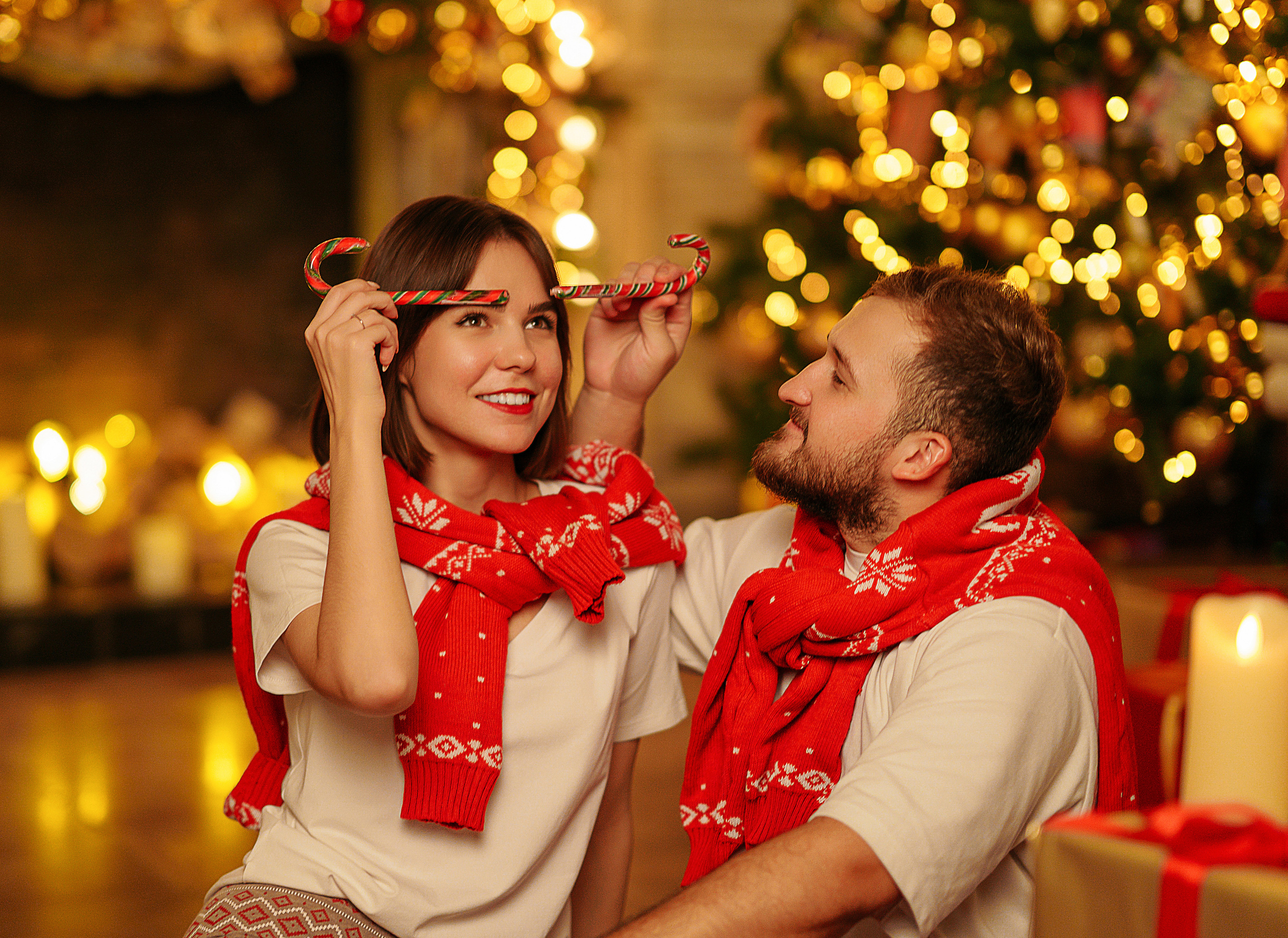 Дан и Даша в новогодней студии. Свадебный фотограф