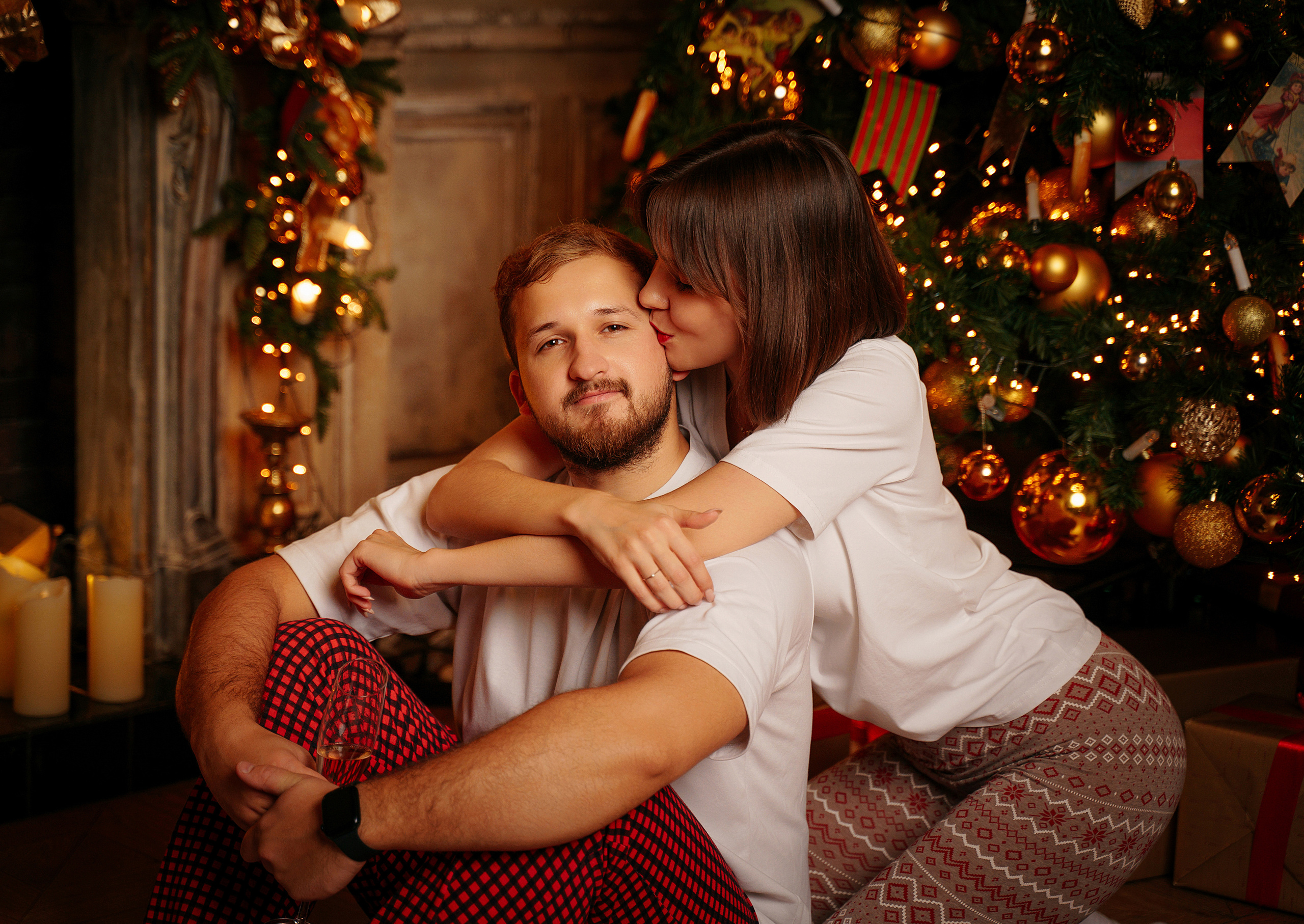 Дан и Даша в новогодней студии. Свадебный фотограф