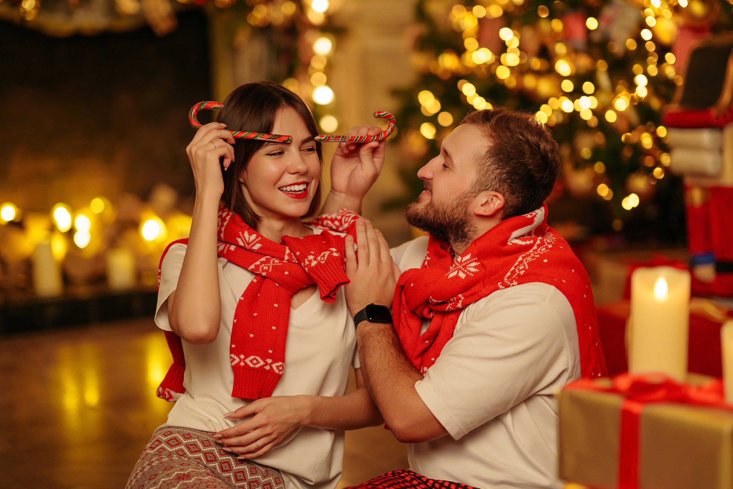 Дан и Даша в новогодней студии. Свадебный фотограф