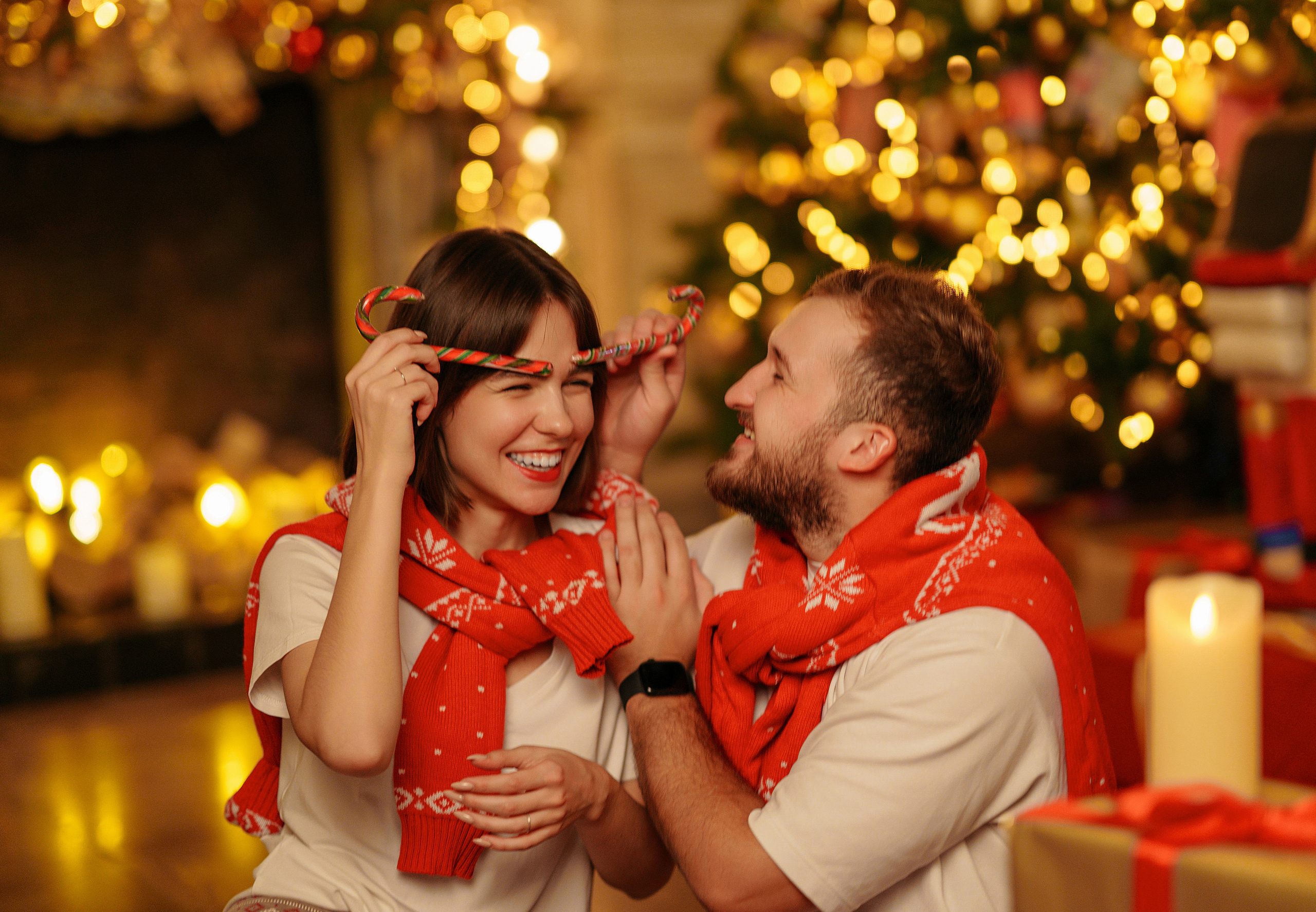 Дан и Даша в новогодней студии. Свадебный фотограф