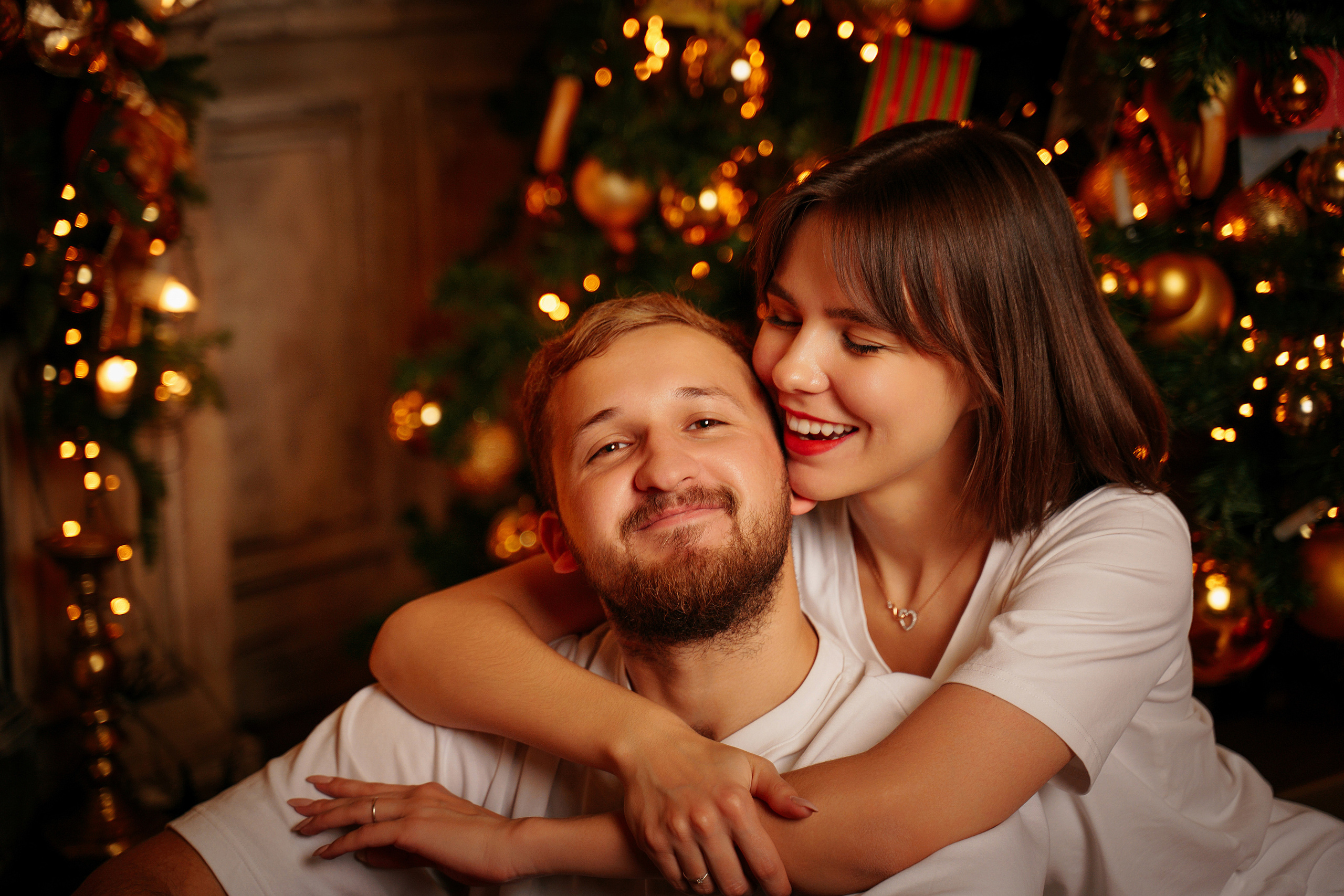 Дан и Даша в новогодней студии. Свадебный фотограф