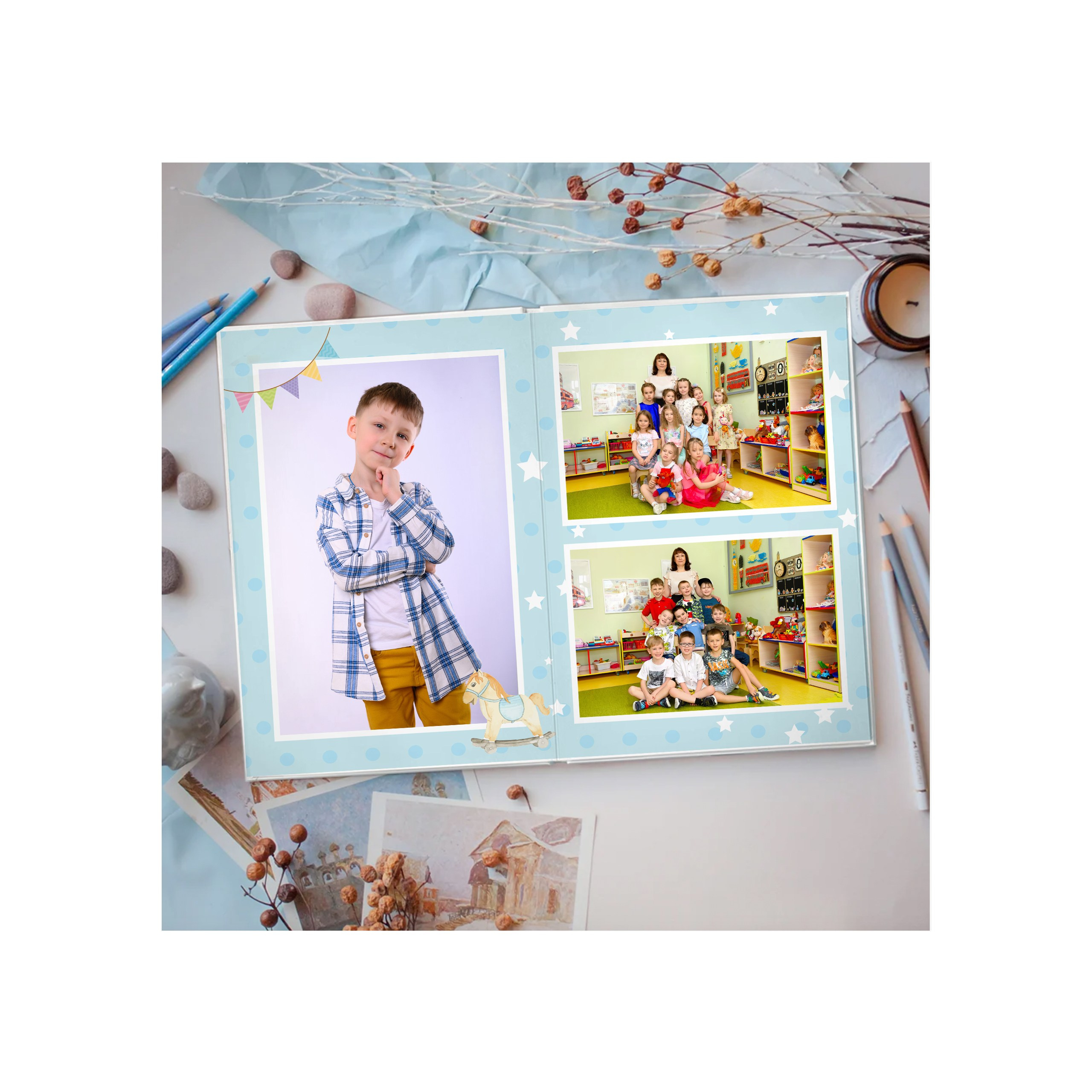 Альбом в детский сад за 2400 руб. на 2 разворота. Выпускной школьный альбом в Москве / Школьный фотограф Юлия Михайленко