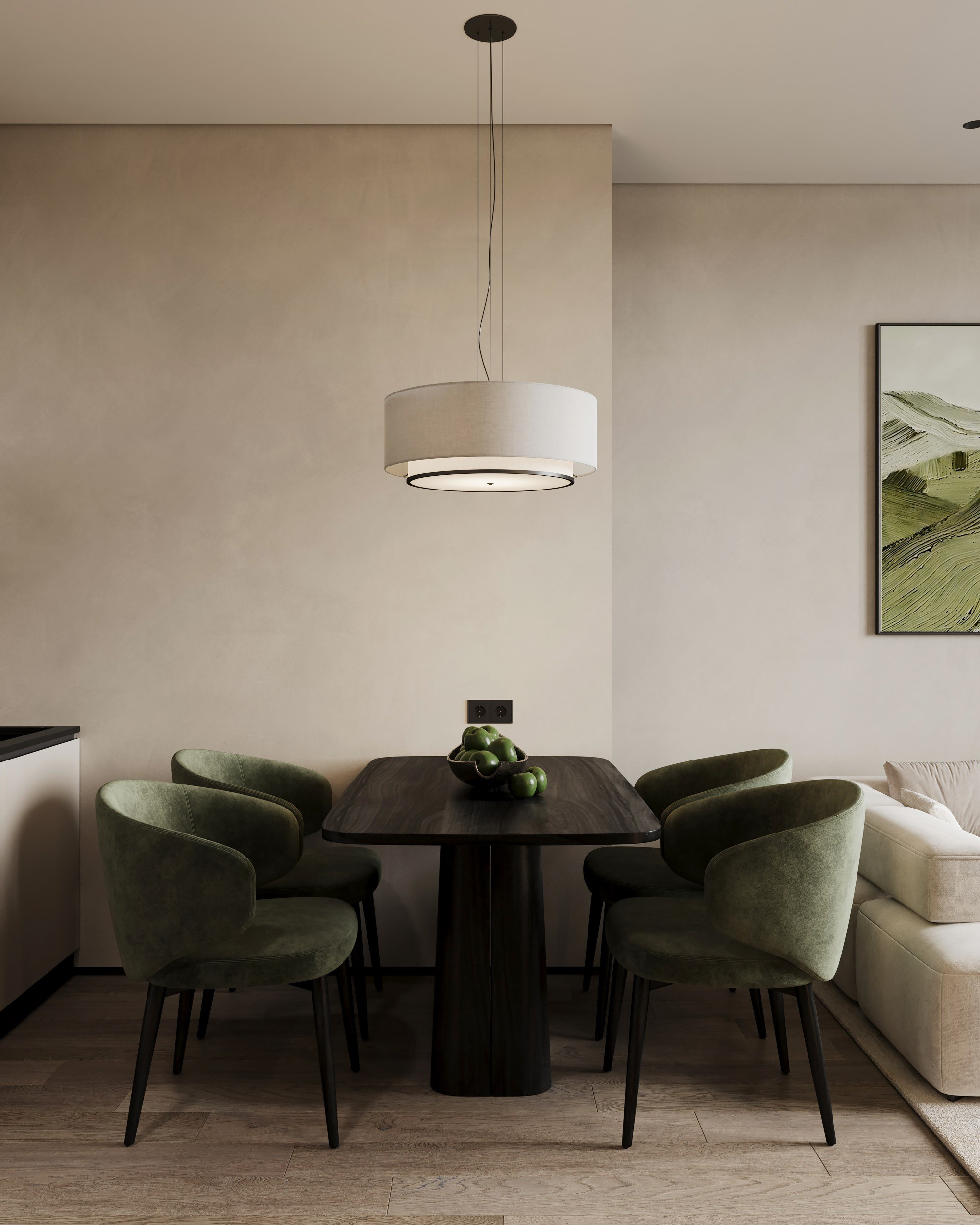 Bottle and Beige. Дизайн интерьера | 3D визуализация | Миланская Марина