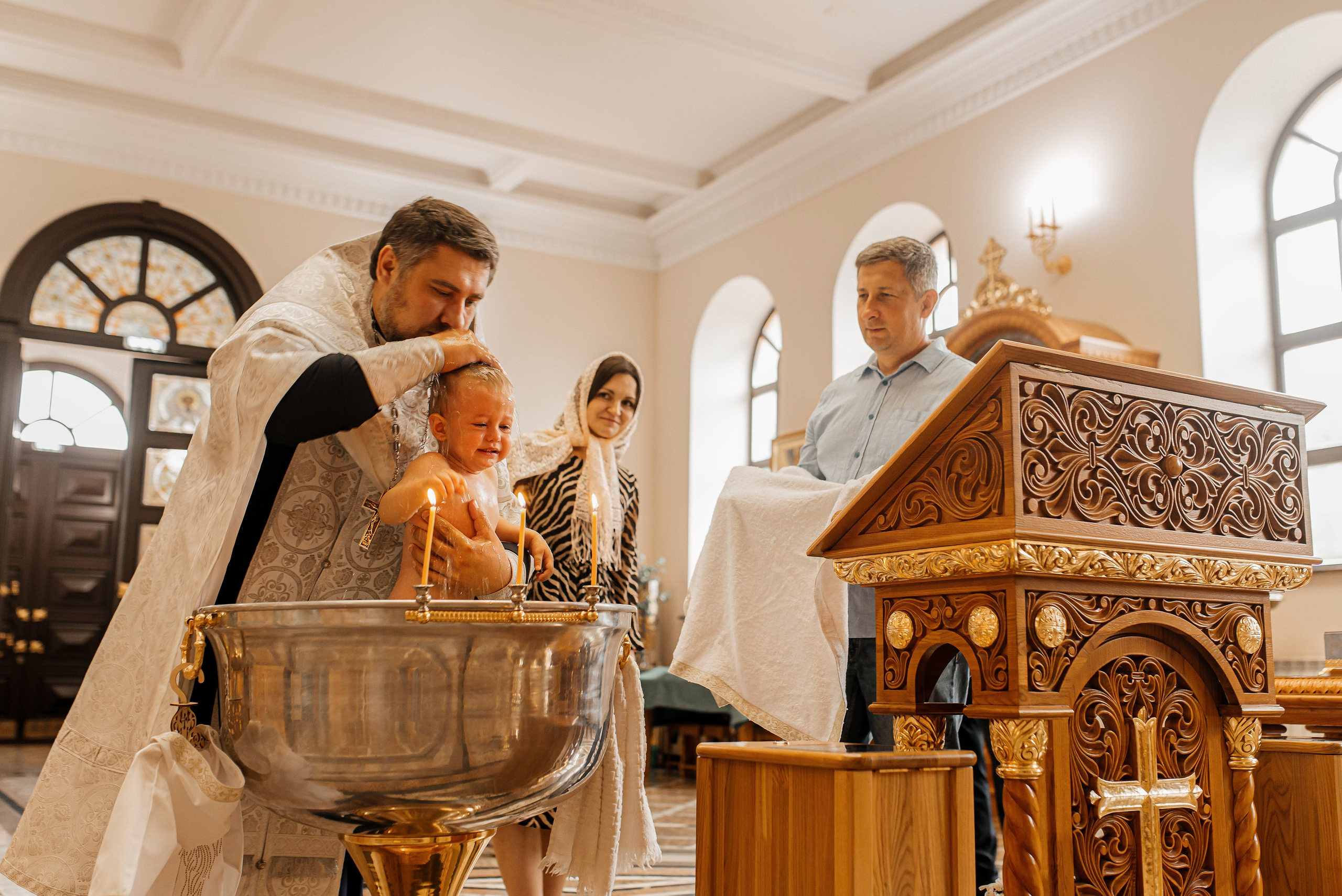 Таинство Крещения Михаила. Фотограф Таинств Крещения и Венчания в г. Курске