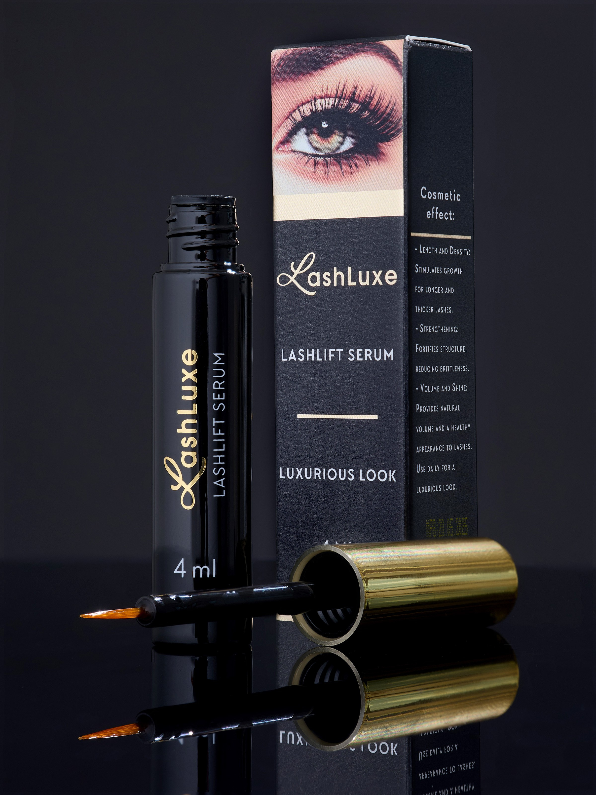 Капли для роста ресниц в открытом виде | Крупный план кисточки для сайта