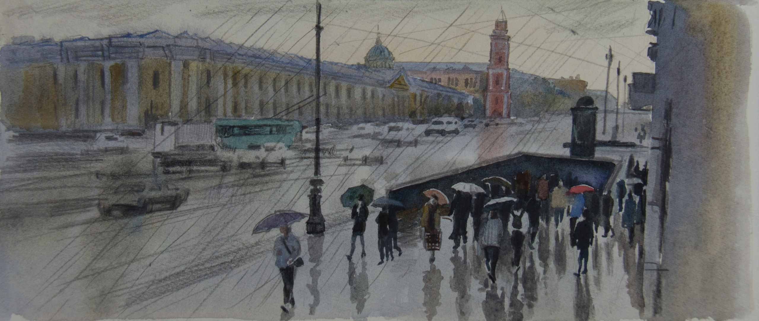 Город, графика. Ольга Васильева художник в Санкт-Петербурге