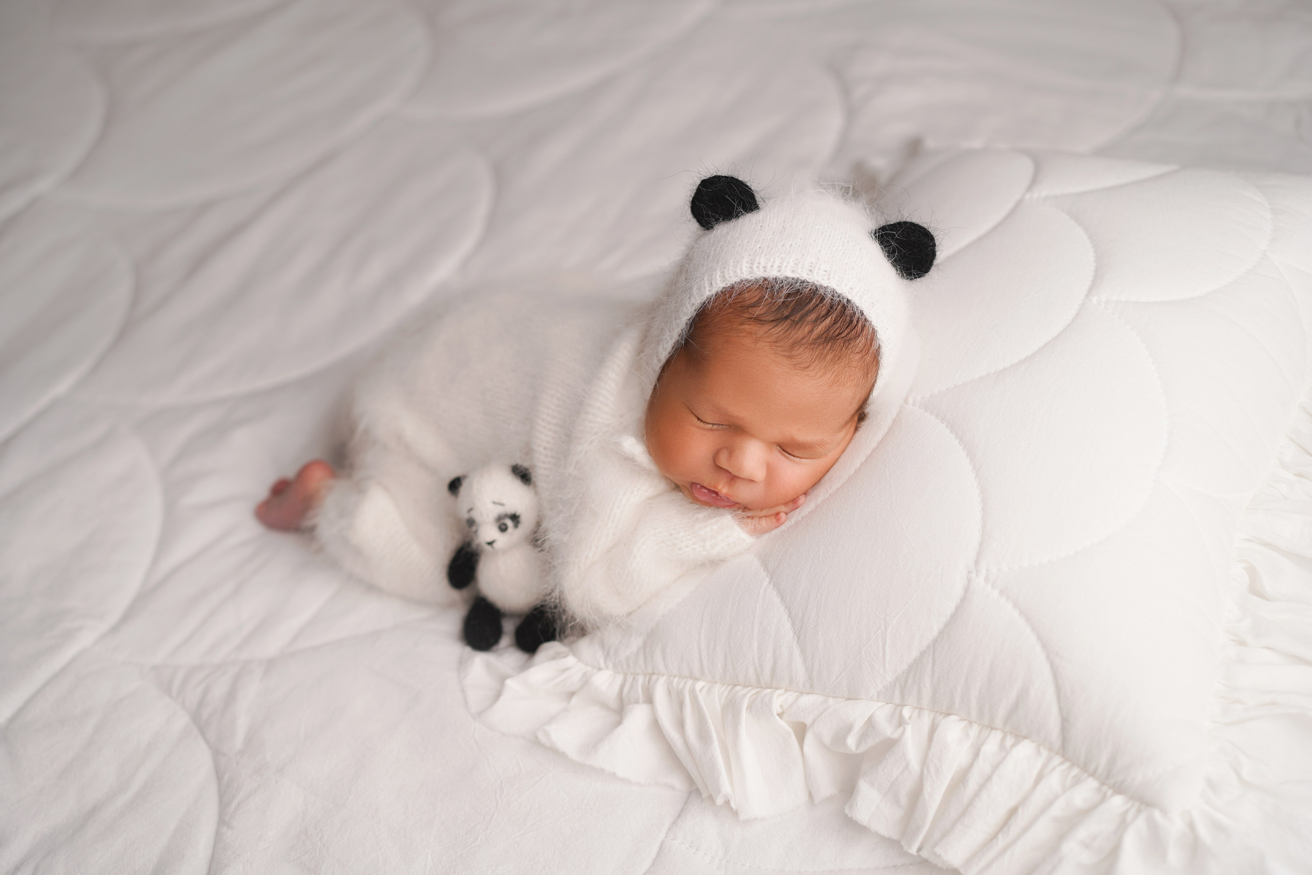 интересный образ панды на съемку новорожденного