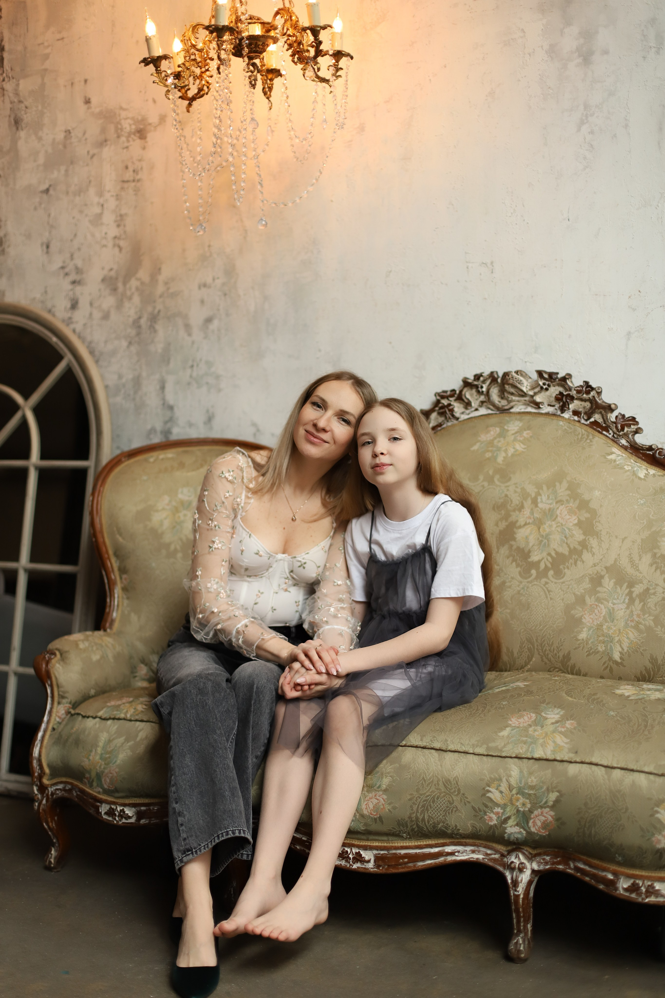 Мама+дочка в атмосферной студии). Фотограф в Москве Елена Дроботя