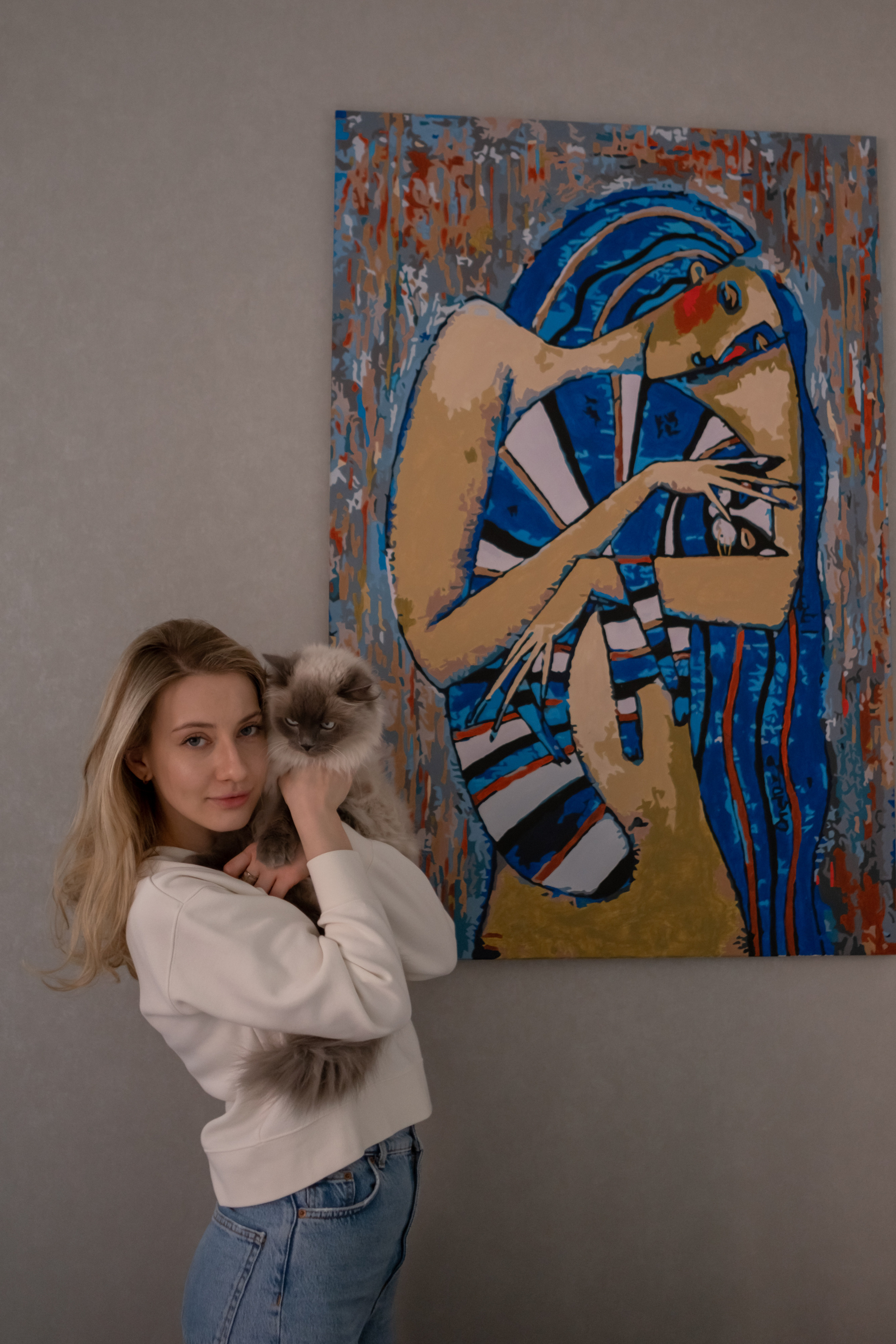 Домашняя с котиком). Фотограф в Москве (готова приехать к вам в город)