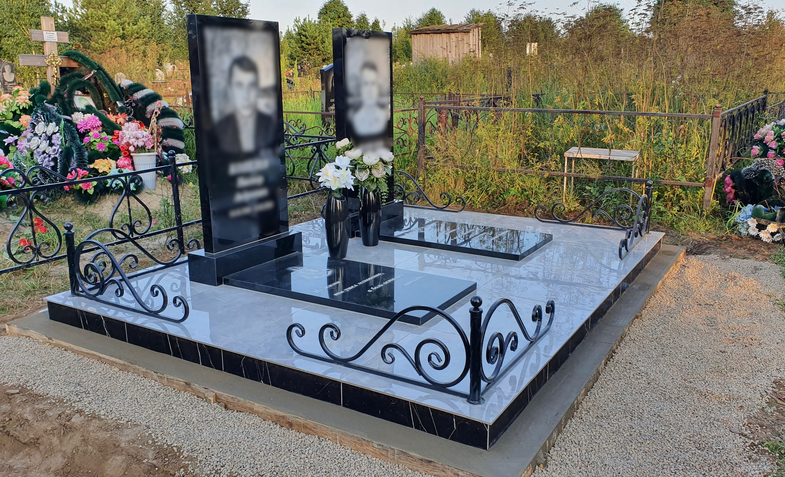 Благоустройство (наши работы). ГРАНИТ26 Ритуальные услуги Железногорск. Благоустройство могил, продажа памятников