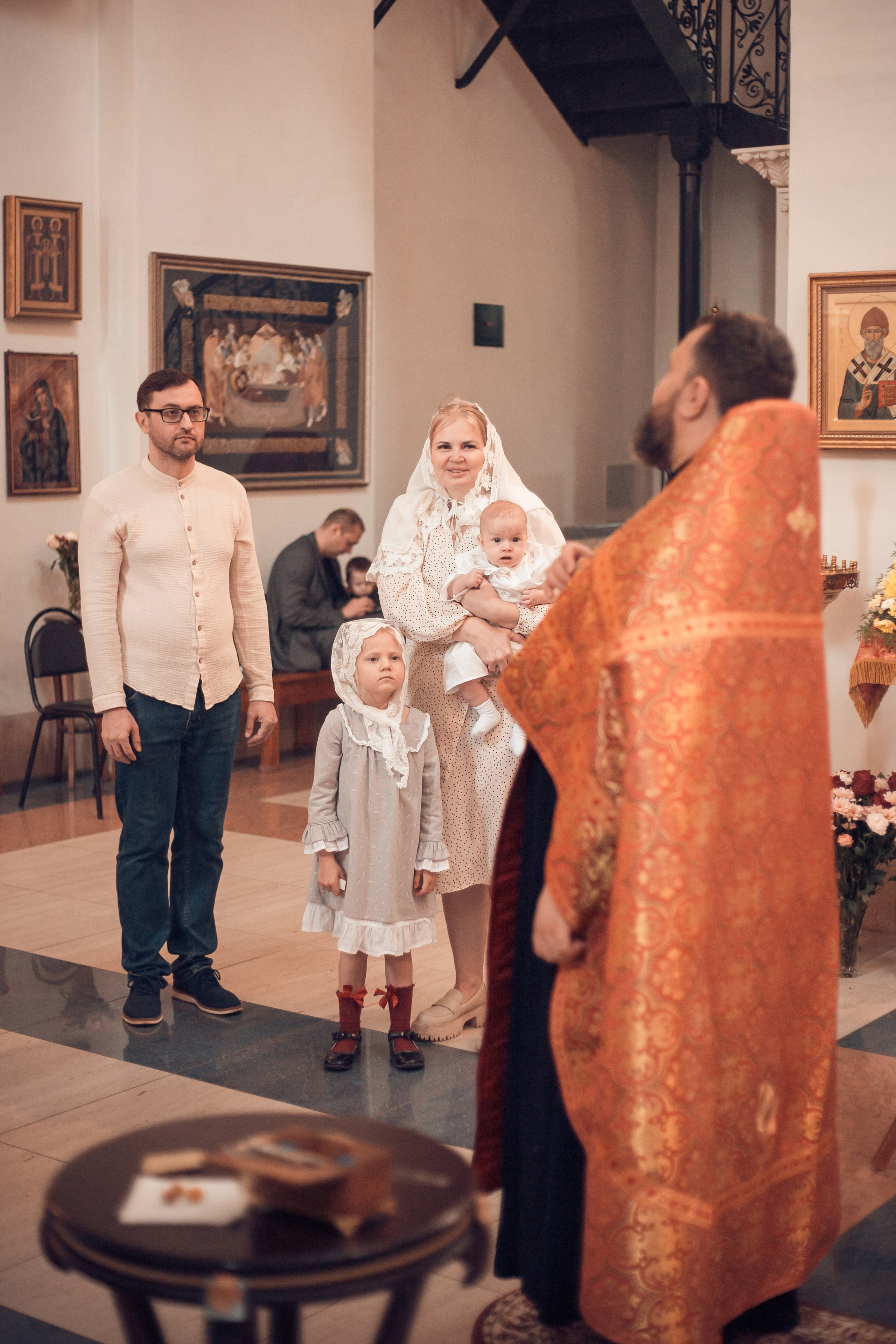 Крещение Сергея, Софии и Ивана в Казанском Девичьем монастыре. Семейный и детский фотограф в Калуге Юлия Щедрина