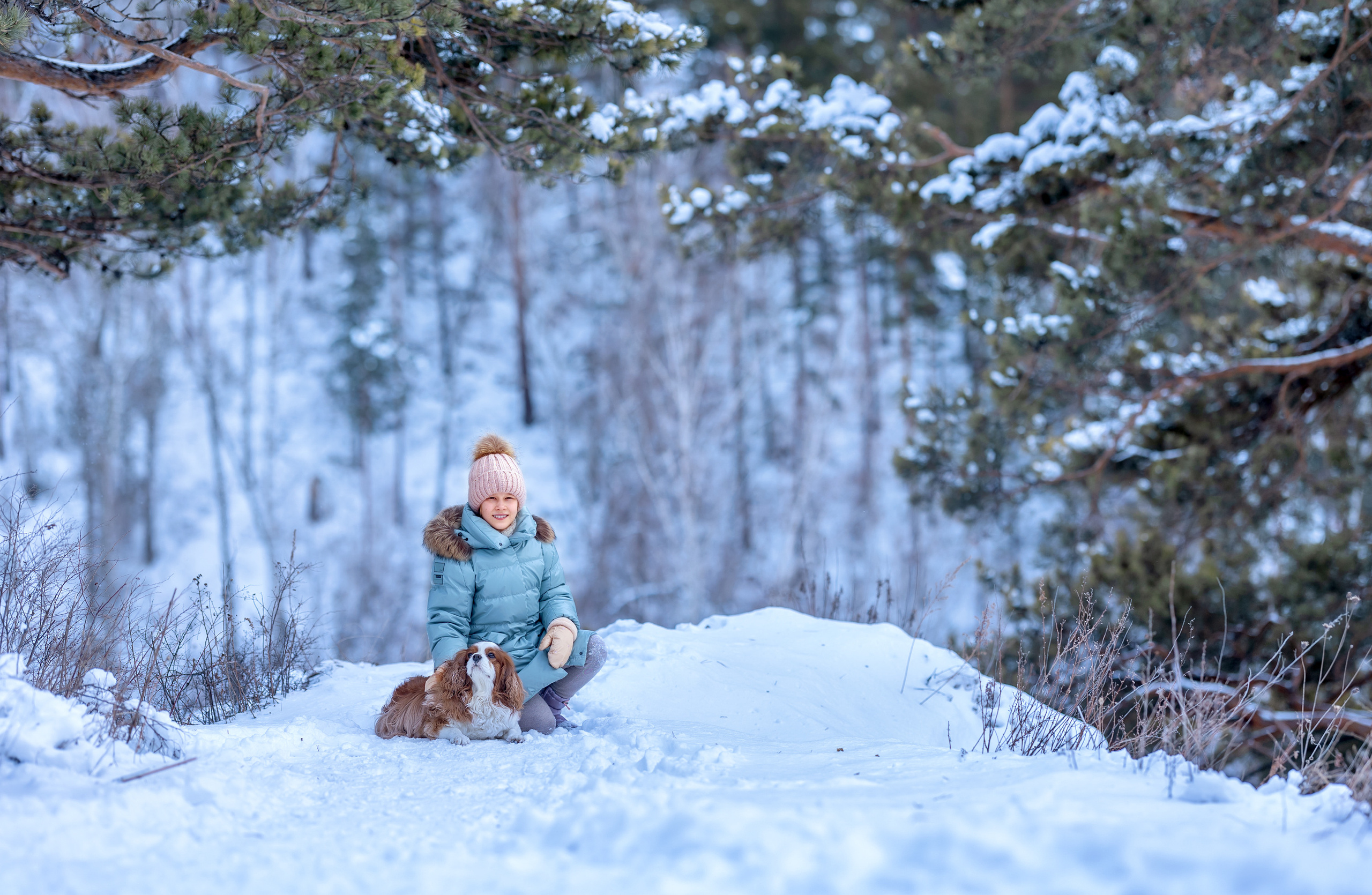 Зимняя фотосессия в лесу.