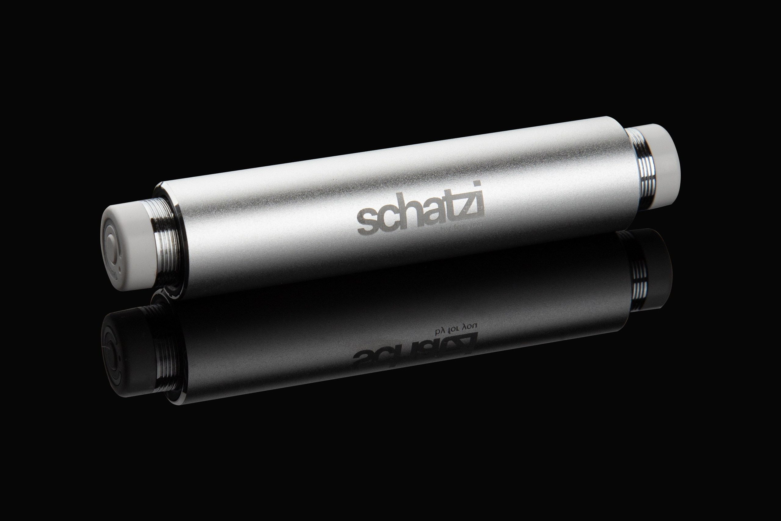 Серебристые беспроводные наушники рядом в кейсе