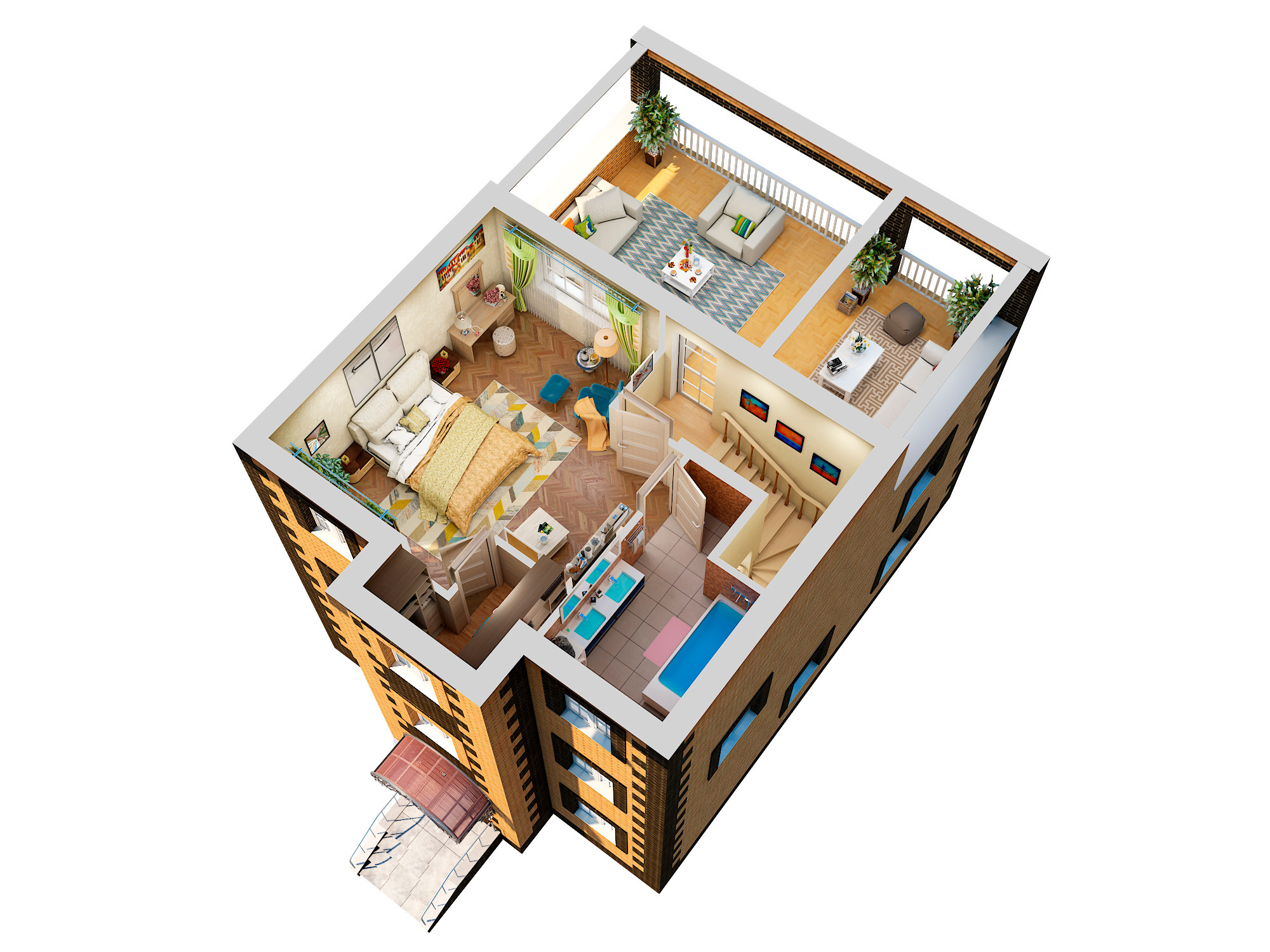 ArchVis Townhouse. Personal 3D Artist website