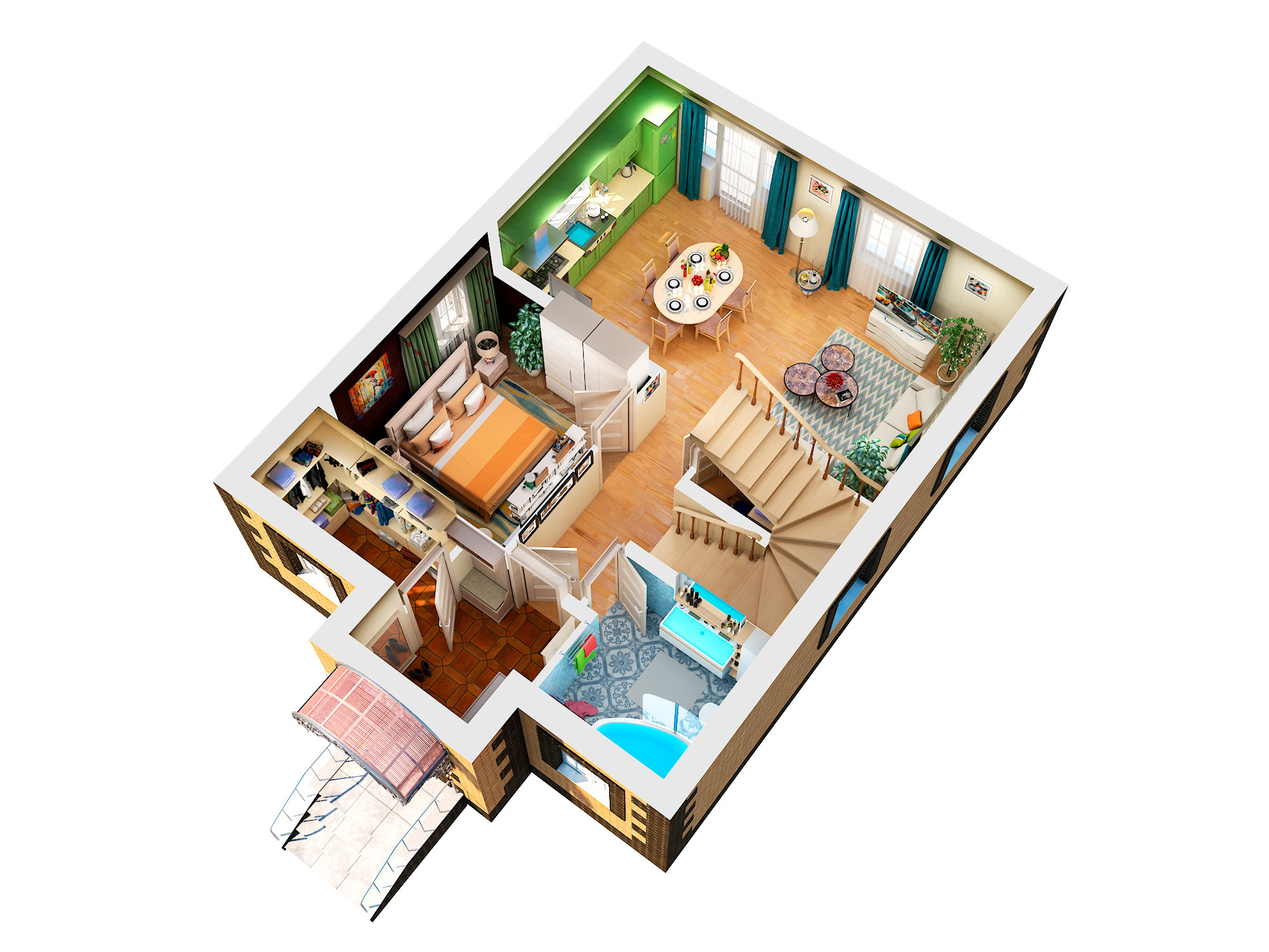 ArchVis Townhouse. Personal 3D Artist website