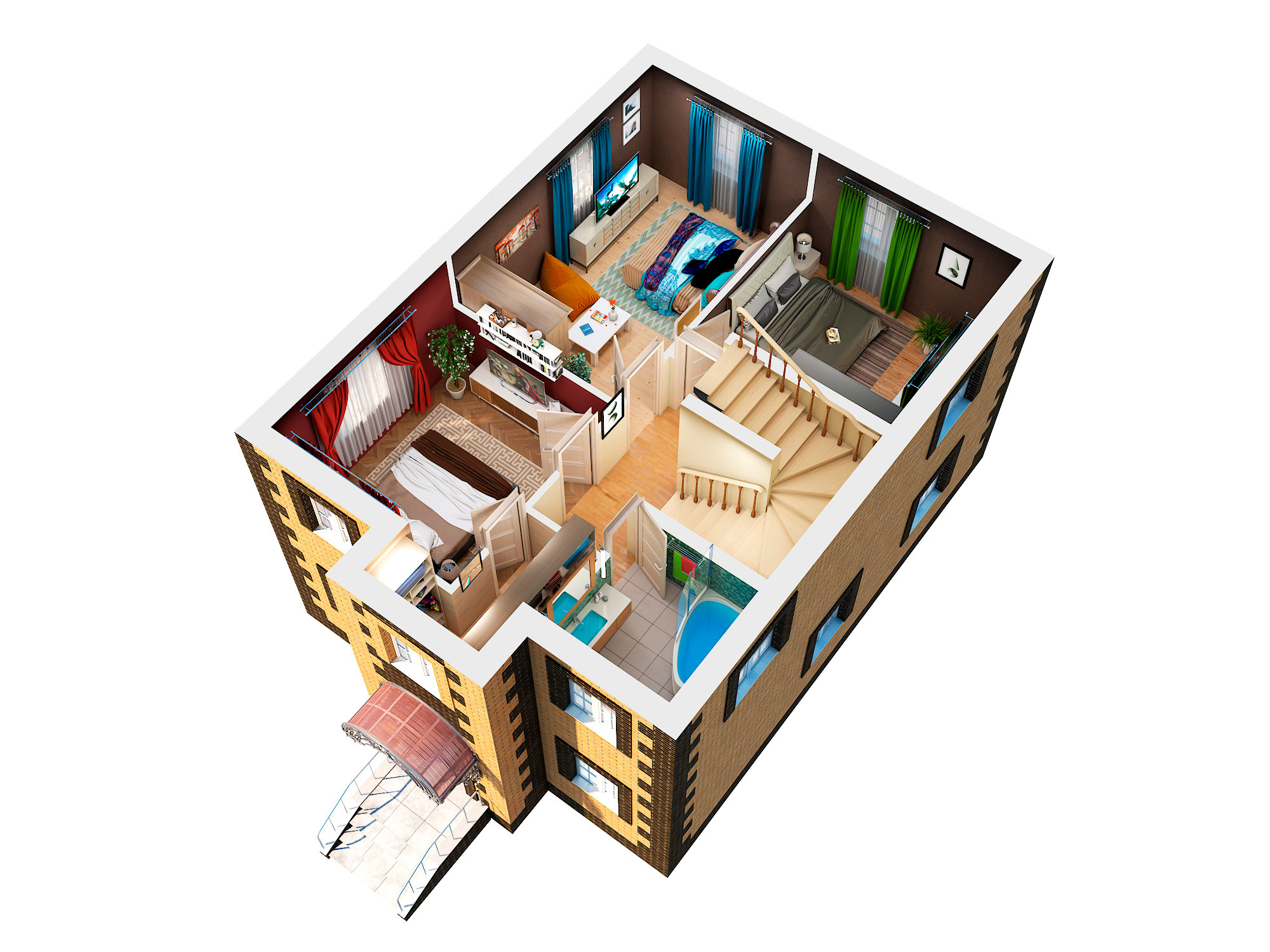 ArchVis Townhouse. Personal 3D Artist website