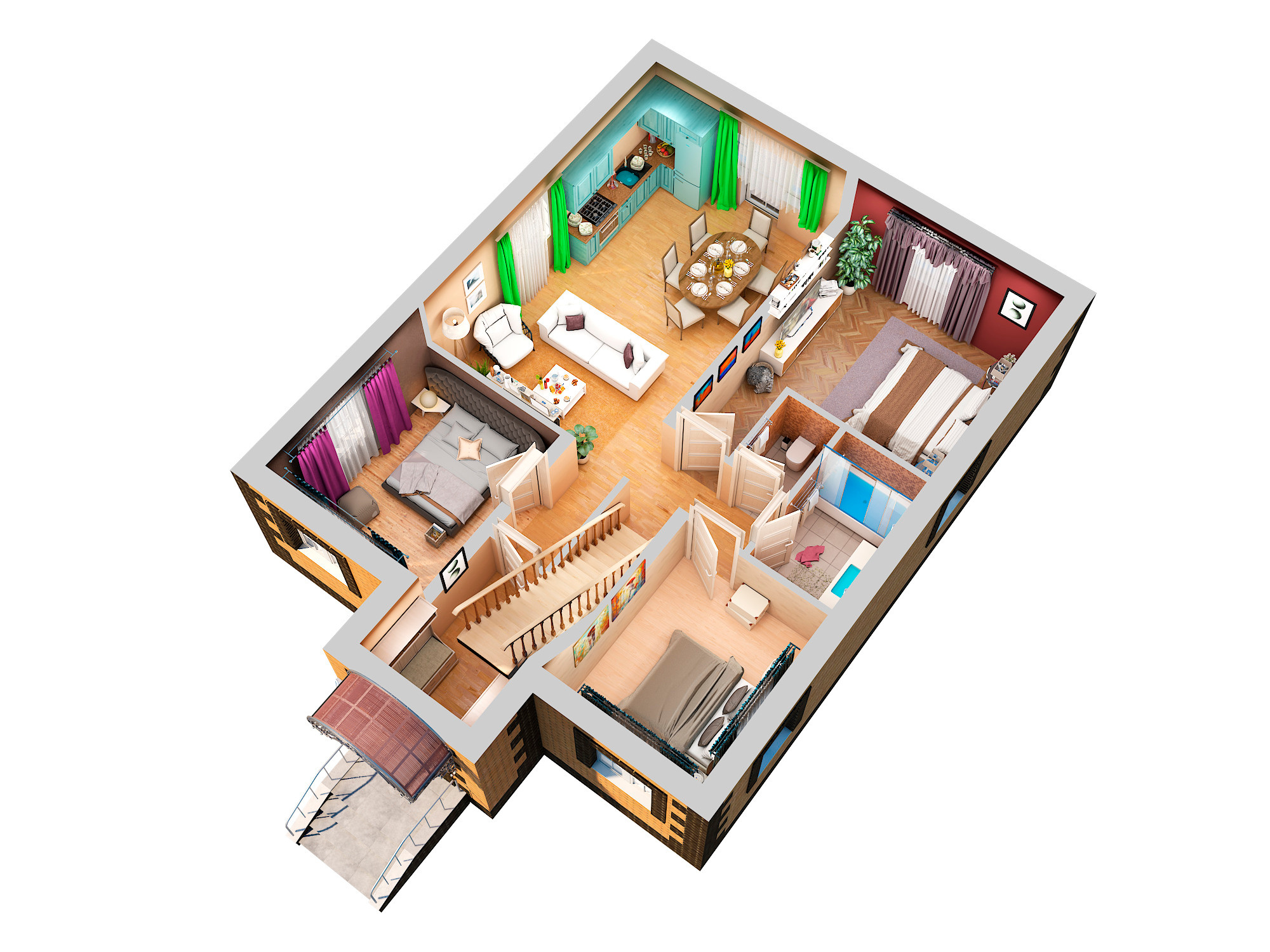 ArchVis Townhouse. Personal 3D Artist website