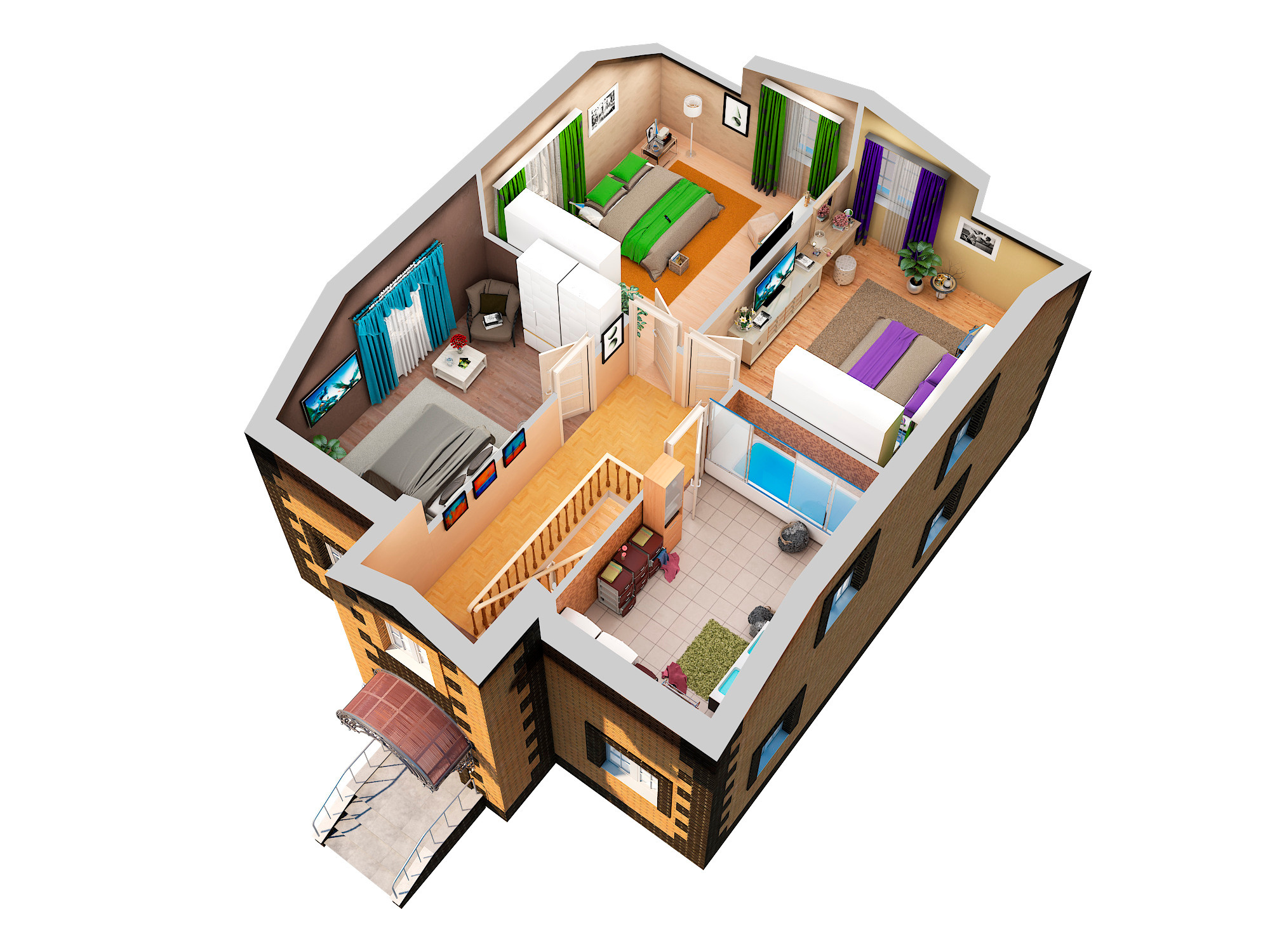 ArchVis Townhouse. Personal 3D Artist website