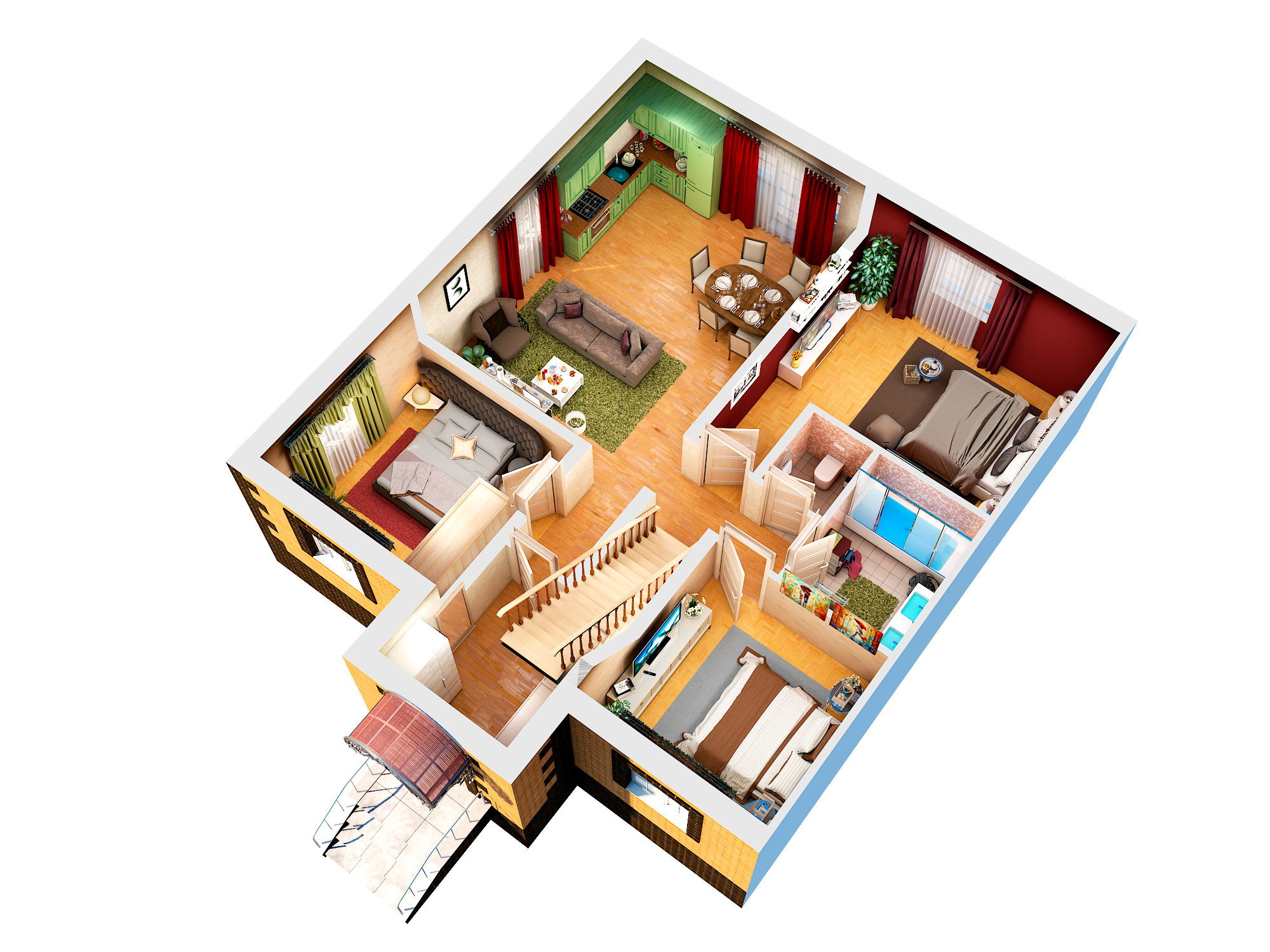 ArchVis Townhouse. Personal 3D Artist website