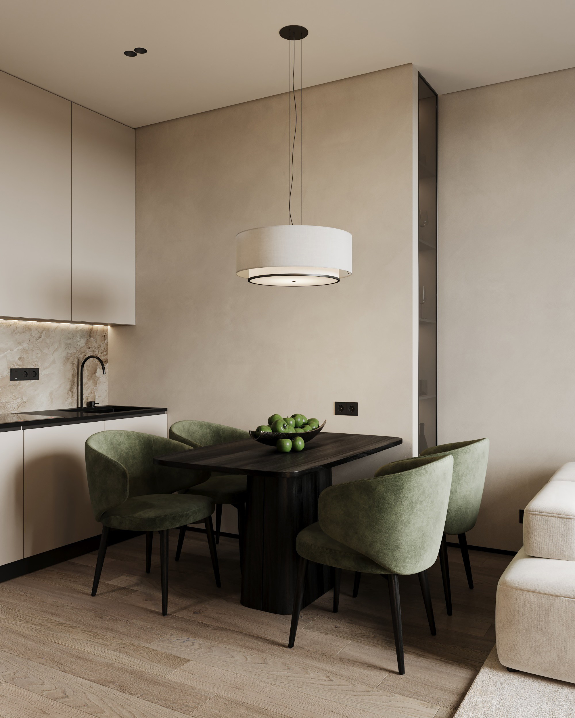 Bottle and Beige. Дизайн интерьера | 3D визуализация | Миланская Марина