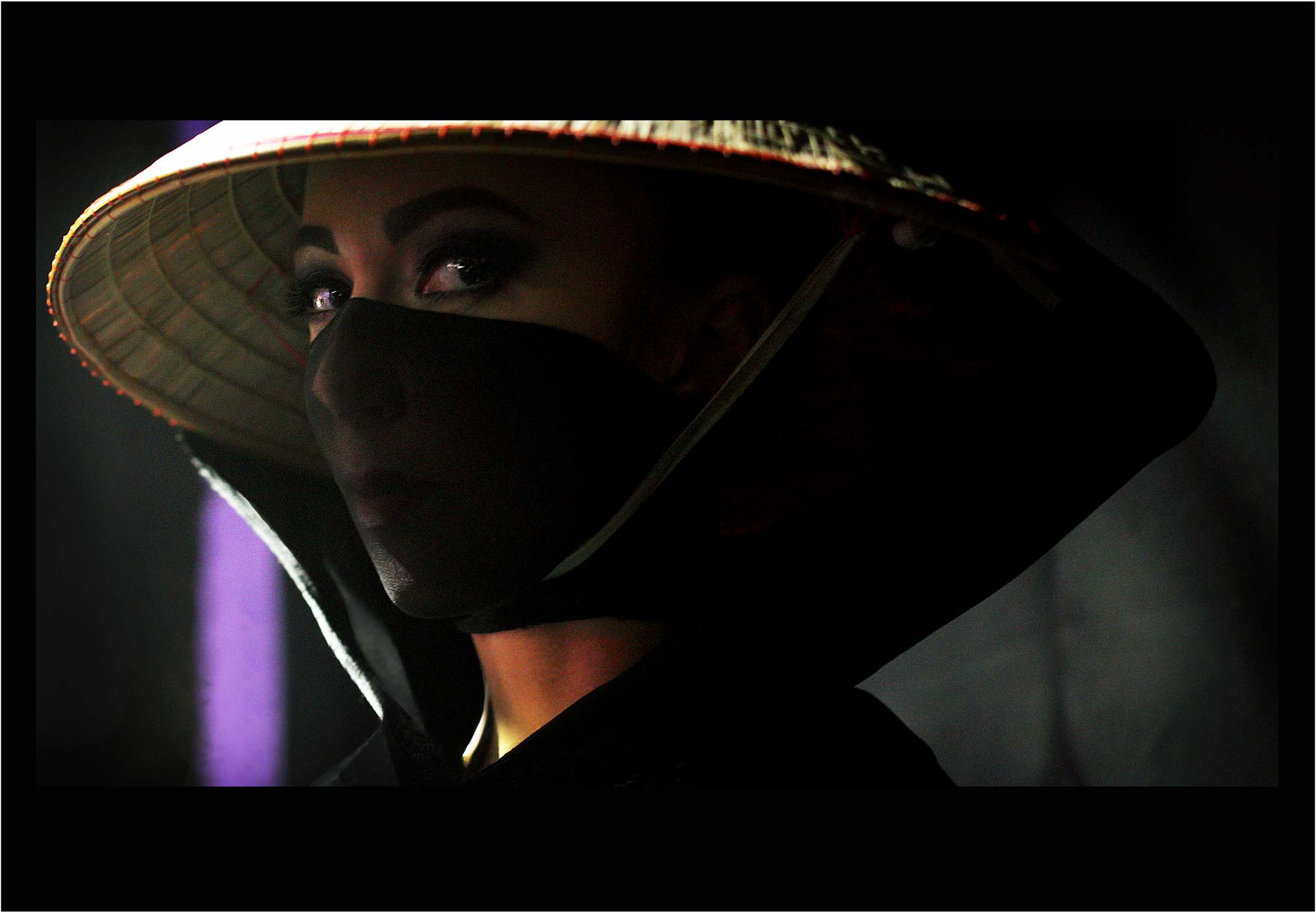 портрет самурая, девушка воин, девушка самурай