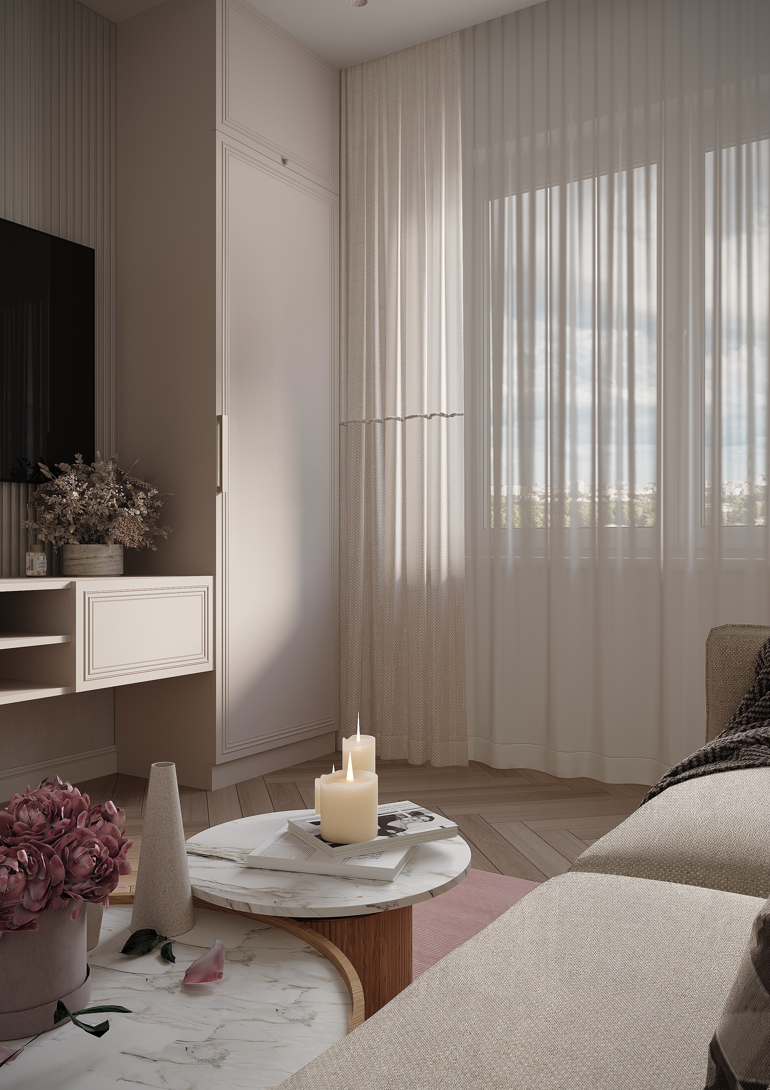 Просторная нежная квартира для милых девушек. Батракова Наталья дизайнер интерьеров Санкт-Петербург Москва Архангель