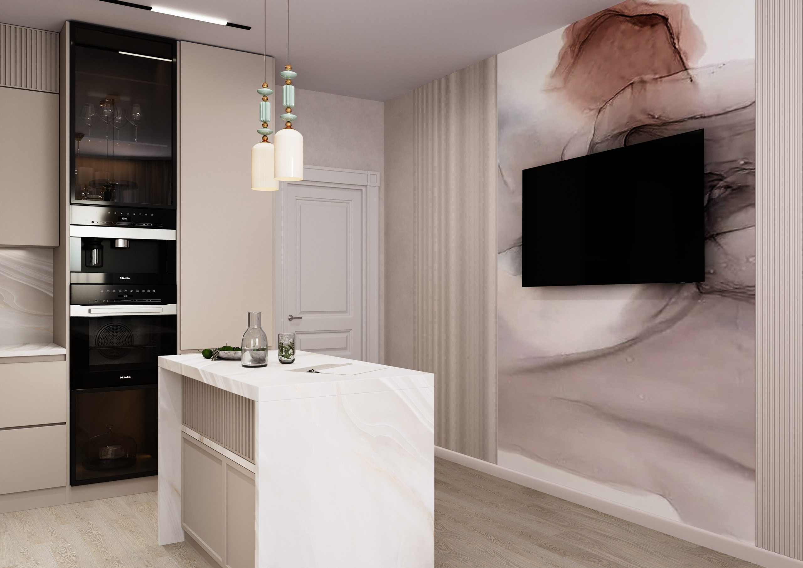 Просторная стильная двушка г. Краснодар. Батракова Наталья дизайнер интерьеров Санкт-Петербург Москва Архангель