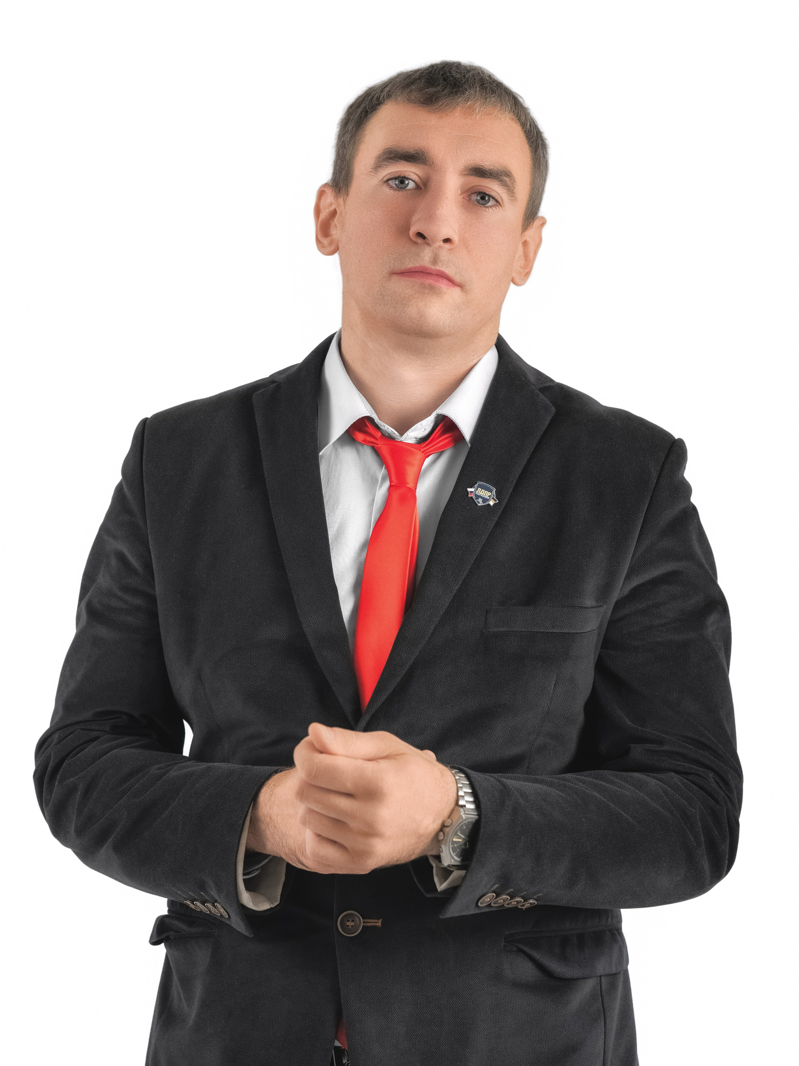 Мужской деловой портрет на белом фоне