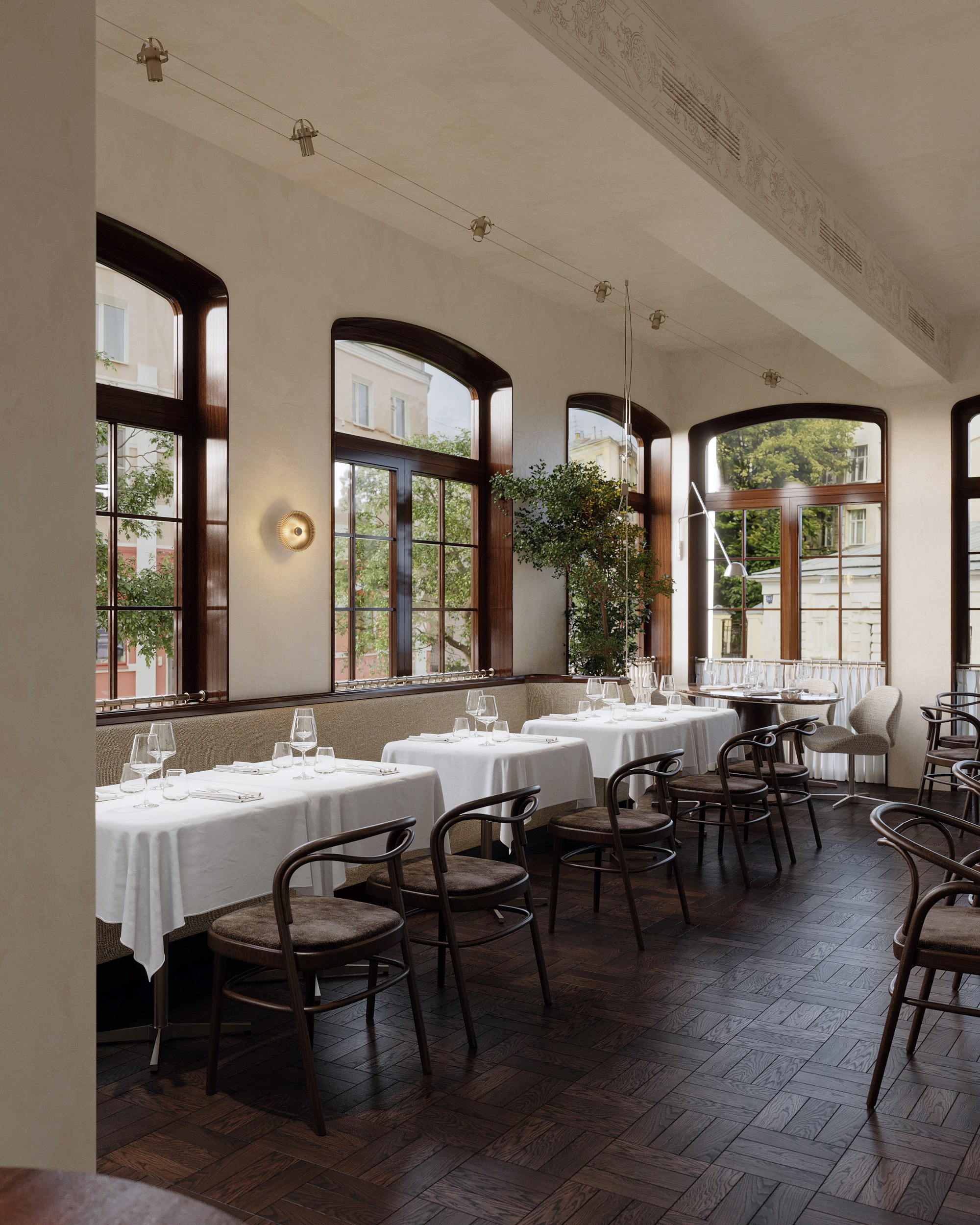 Restaurant in Moscow. Renders by TATYANA SHEVCHENKO